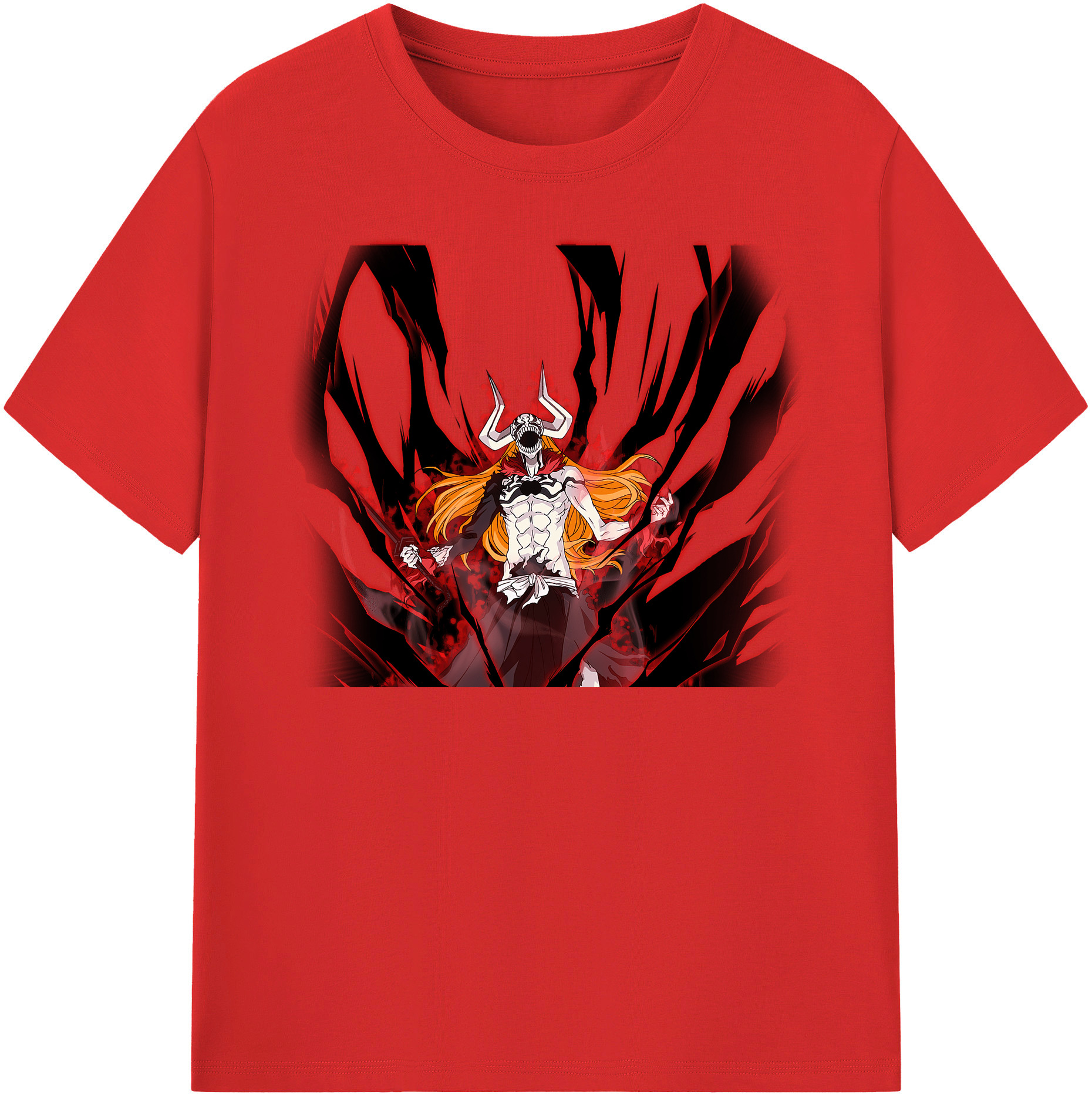 （画像用） ブリーチ 黒崎一護（くろさき いちご）BLEACH Kurosaki Ichigo レディースカジュアルプリントTシャツ（綿100％）