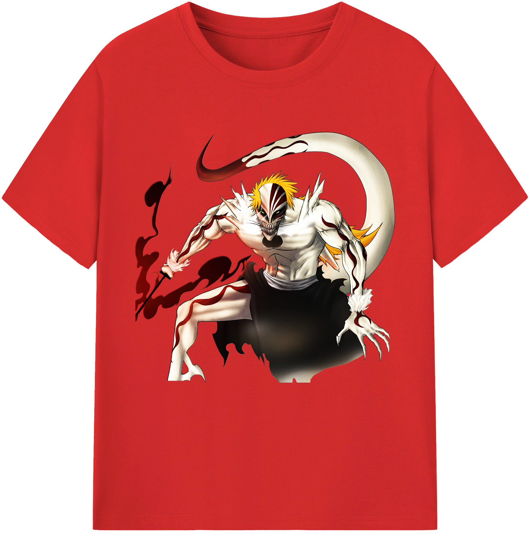 （画像用） ブリーチ 黒崎一護（くろさき いちご）BLEACH Kurosaki Ichigo レディースカジュアルプリントTシャツ（綿100％）