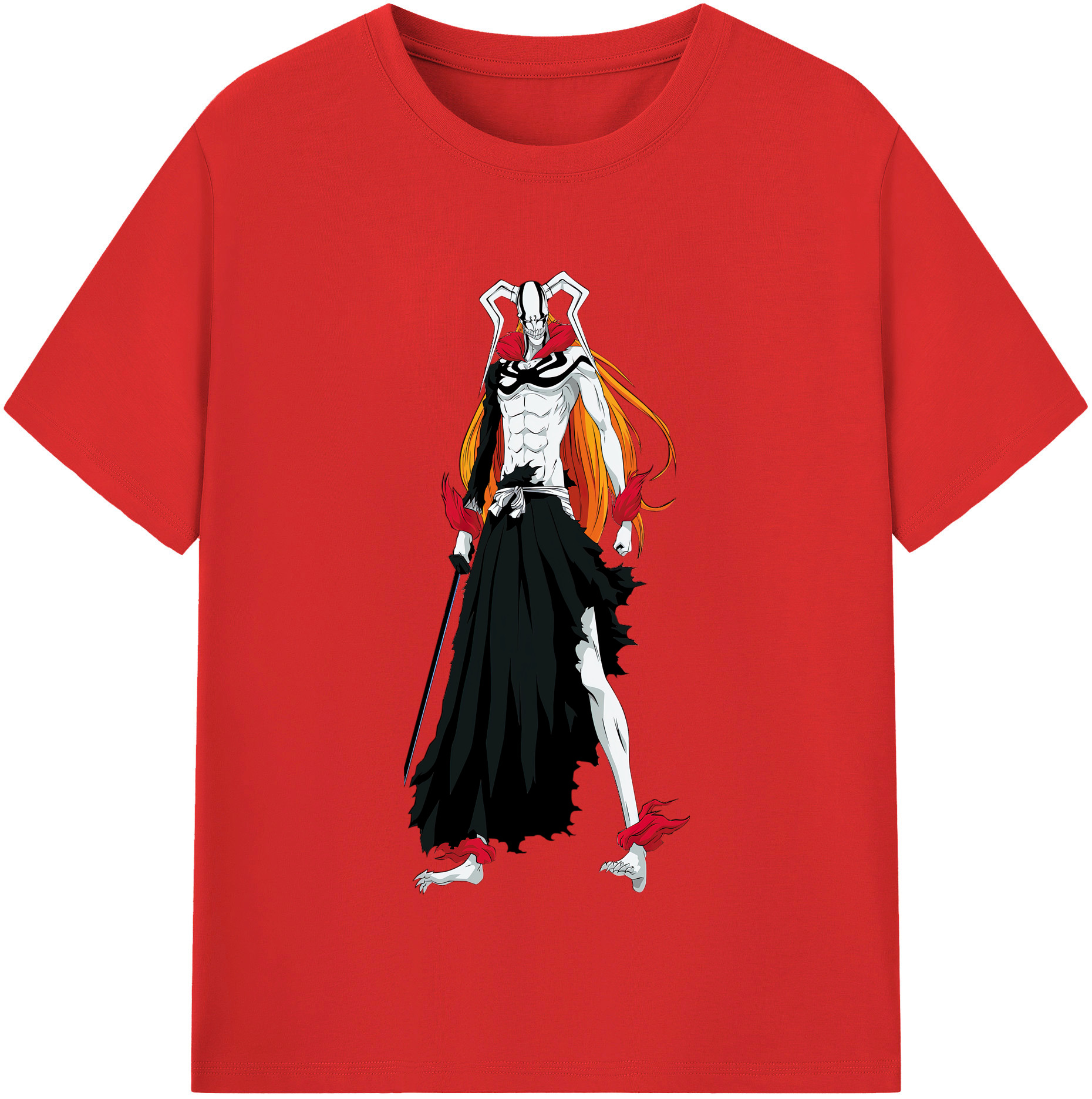 （画像用） ブリーチ 黒崎一護（くろさき いちご）BLEACH Kurosaki Ichigo レディースカジュアルプリントTシャツ（綿100％）