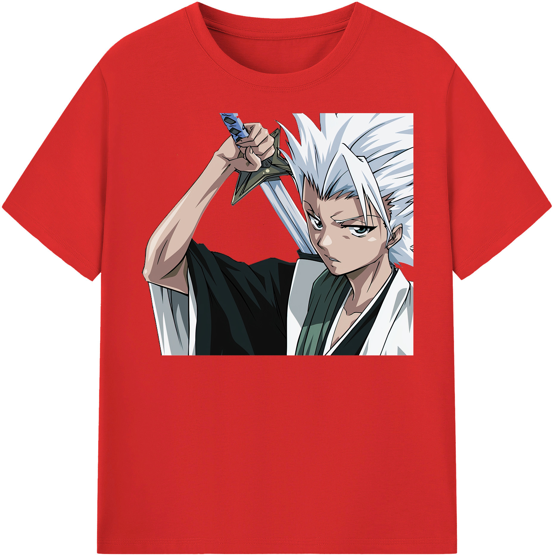 （画像用） ブリーチ 日番谷冬獅郎（ひつがや とうしろう） BLEACH Hitsugaya Toushirou レディースカジュアルプリントTシャツ（綿100％）