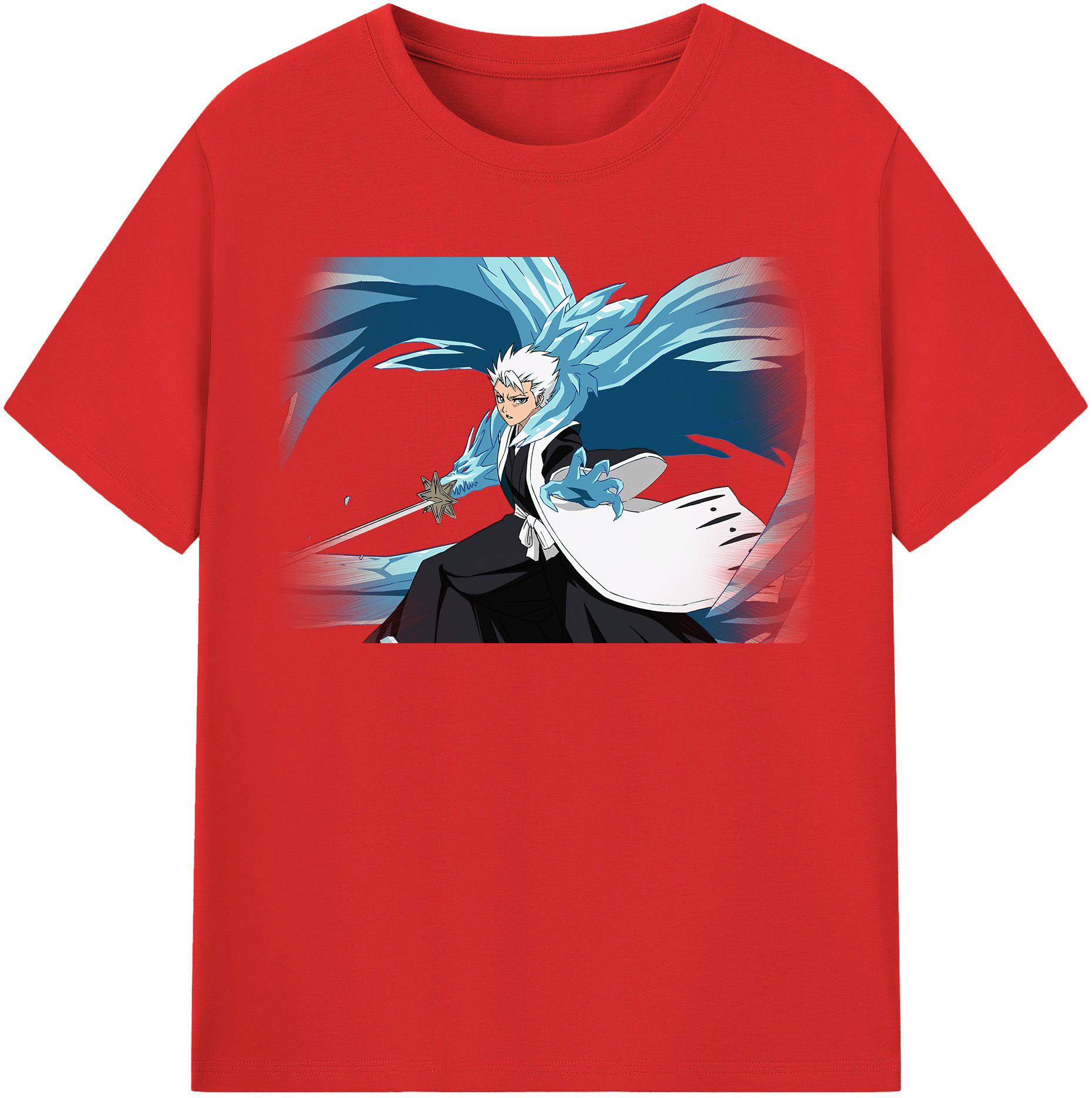 （画像用） ブリーチ 日番谷冬獅郎（ひつがや とうしろう） BLEACH Hitsugaya Toushirou レディースカジュアルプリントTシャツ（綿100％）