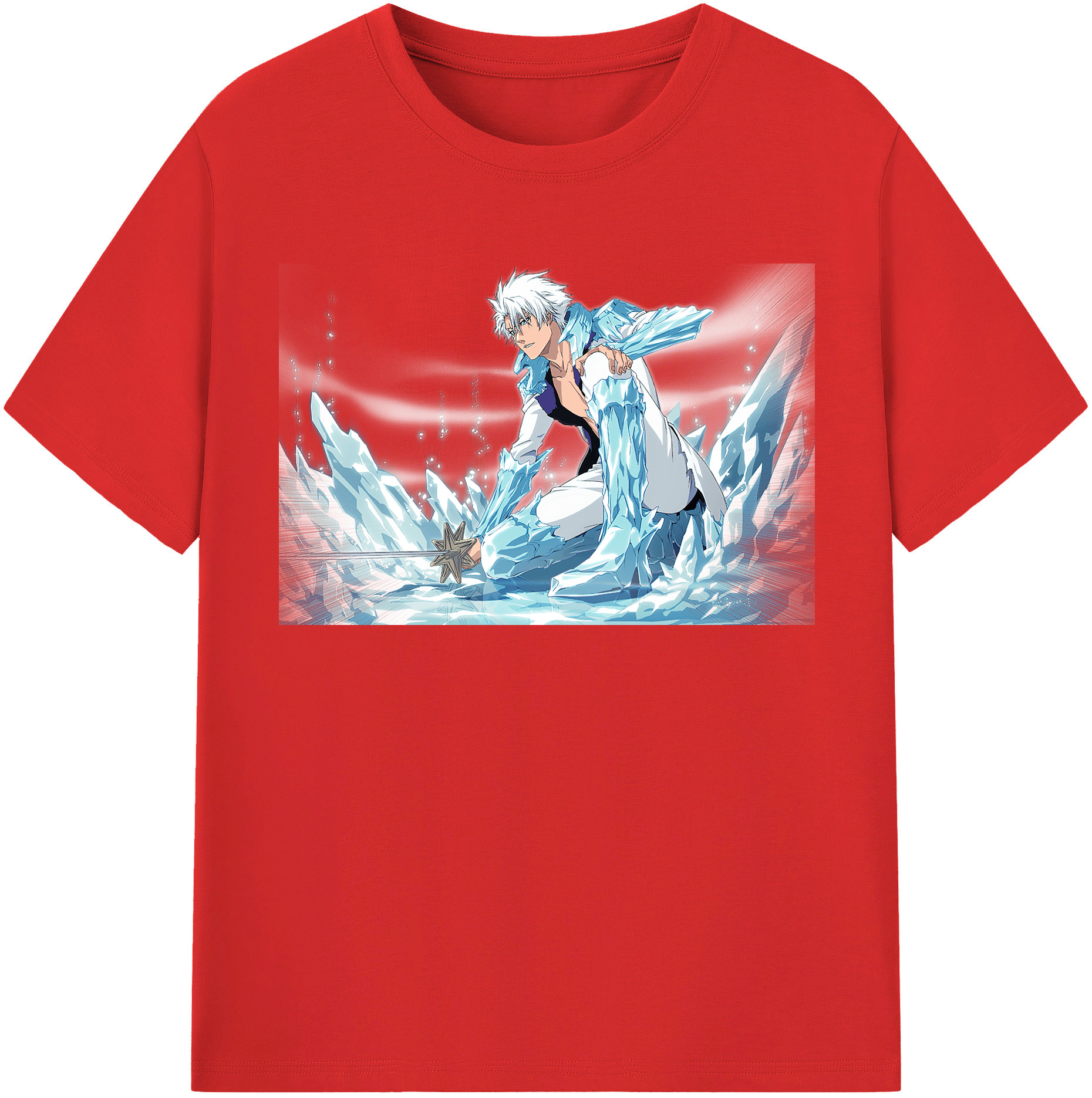 （画像用） ブリーチ 日番谷冬獅郎（ひつがや とうしろう） BLEACH Hitsugaya Toushirou レディースカジュアルプリントTシャツ（綿100％）