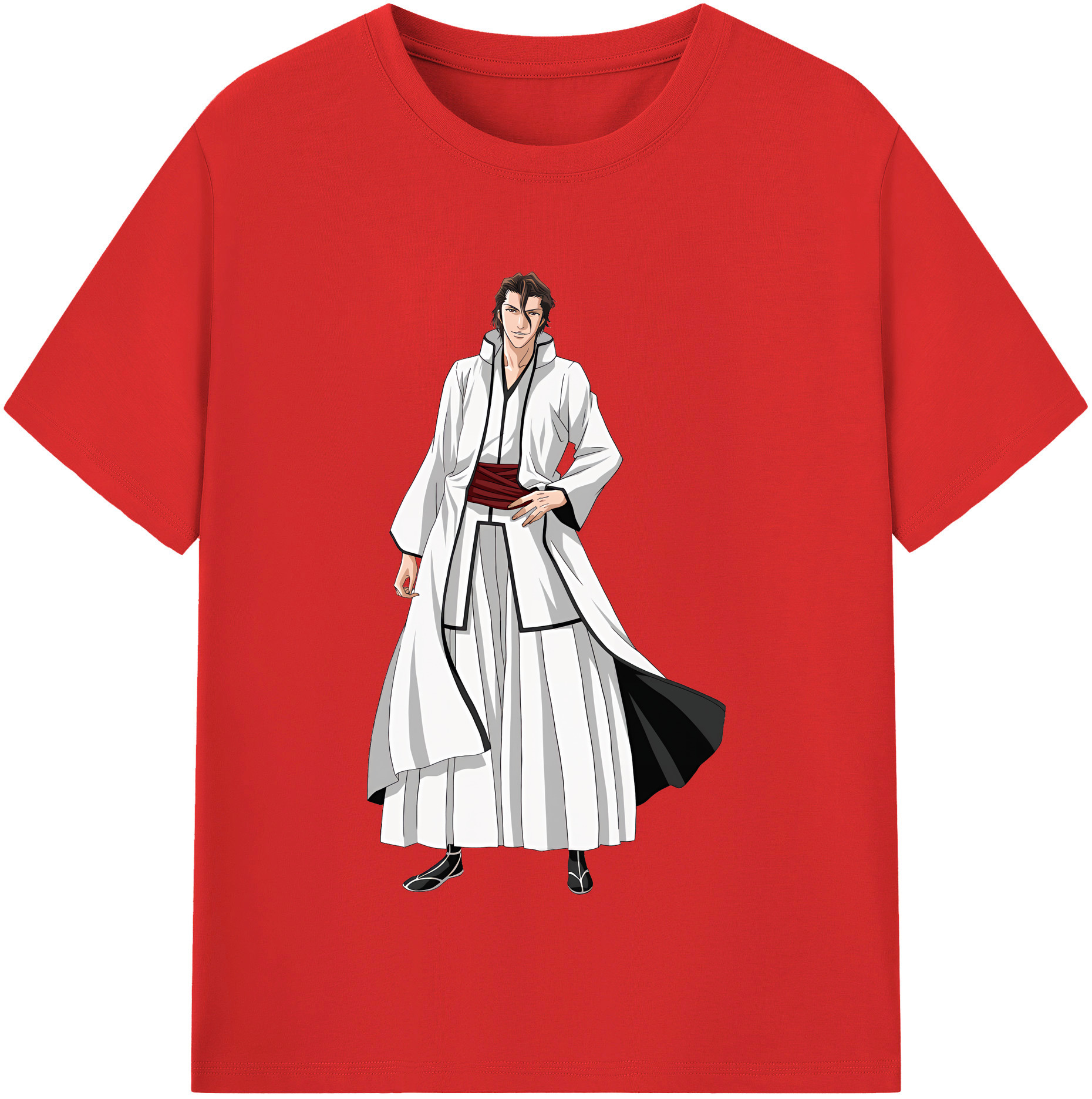 （画像用） ブリーチ 藍染 惣右介（あいぜん そうすけ） BLEACH Aizen Sousuke レディースカジュアルプリントTシャツ（綿100％）