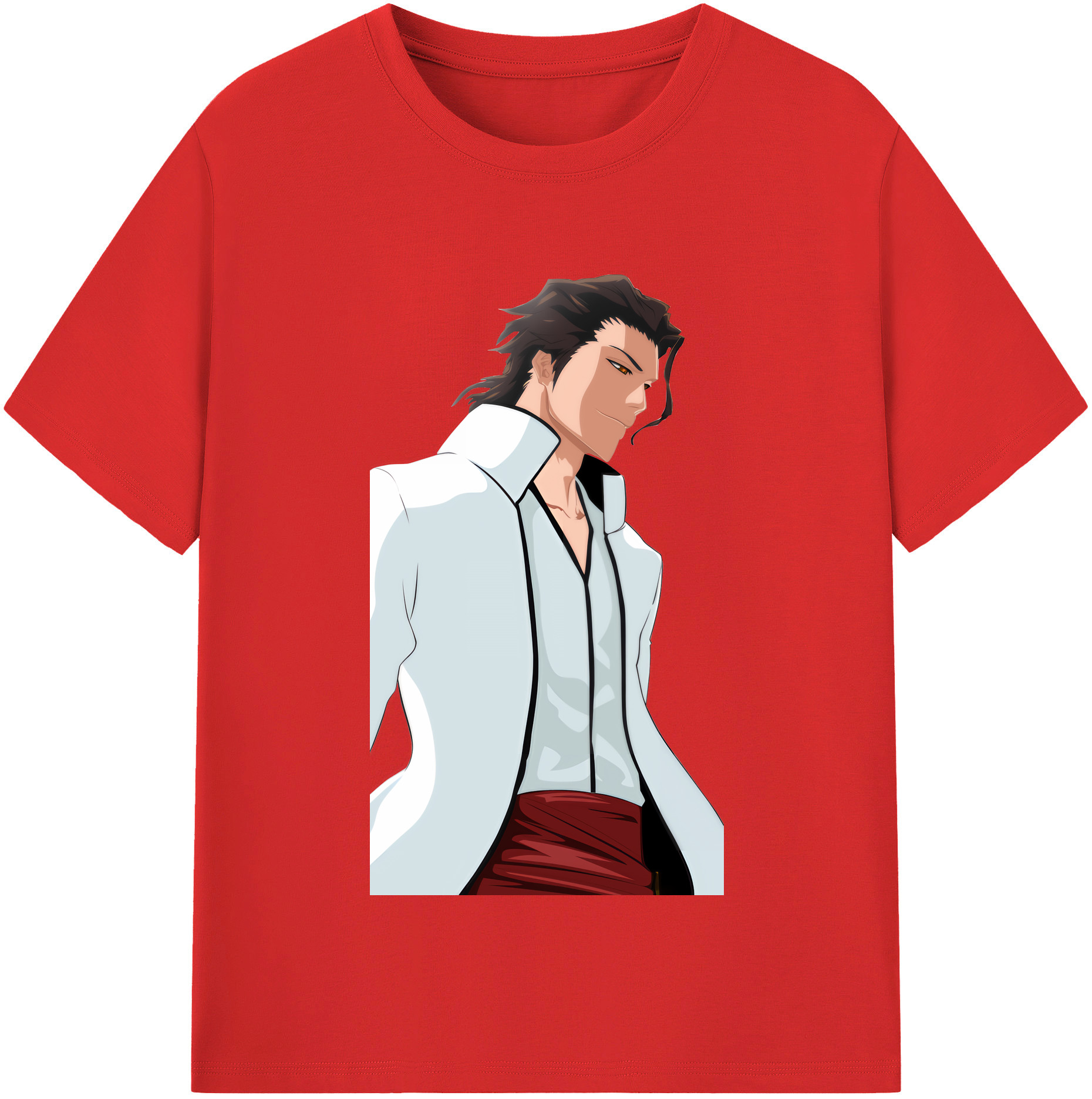 （画像用） ブリーチ 藍染 惣右介（あいぜん そうすけ） BLEACH Aizen Sousuke レディースカジュアルプリントTシャツ（綿100％）