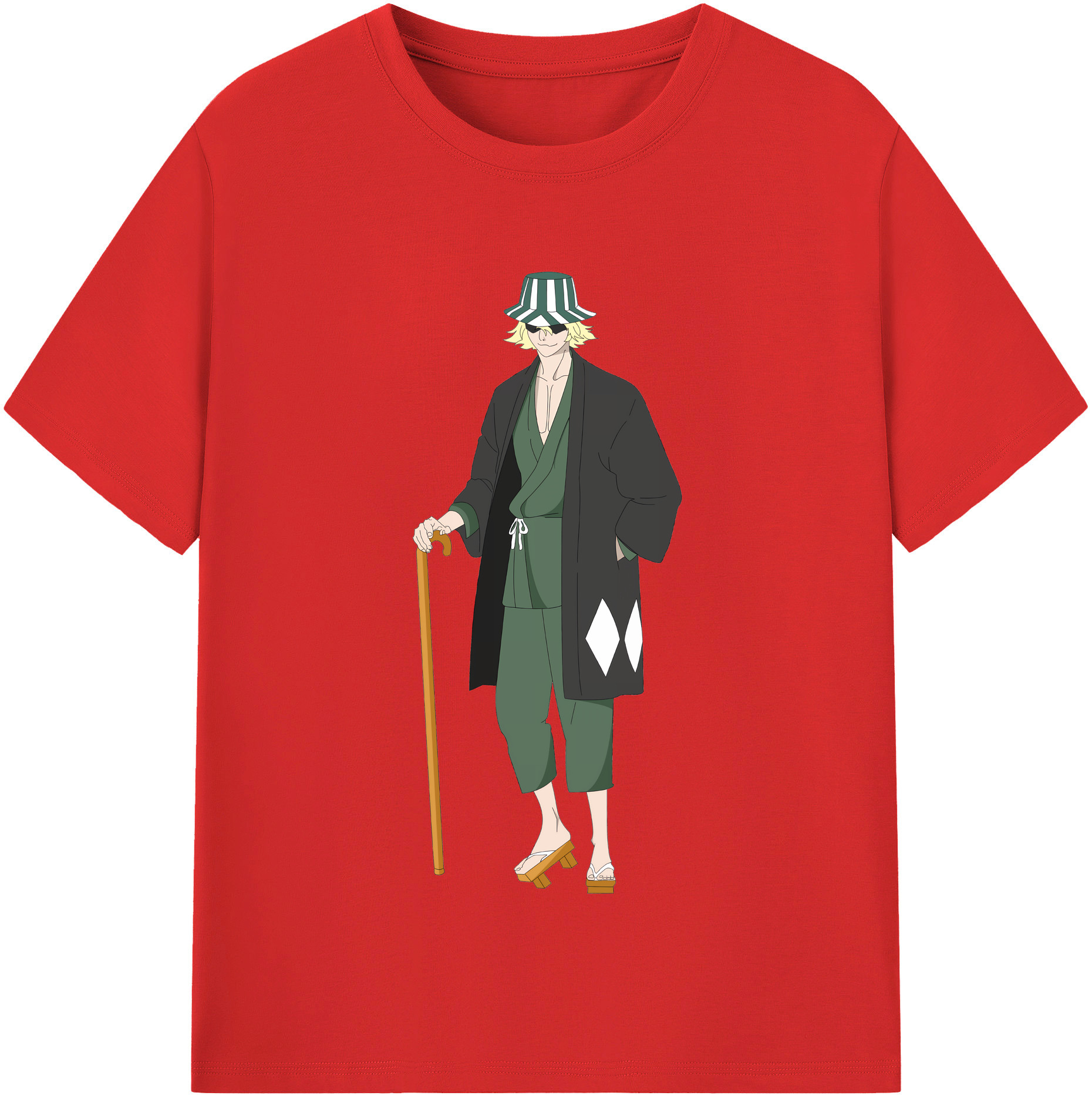 （画像用） "ブリーチ 浦原 喜助（うらはら きすけ） BLEACH Urahara Kisuke " レディースカジュアルプリントTシャツ（綿100％）