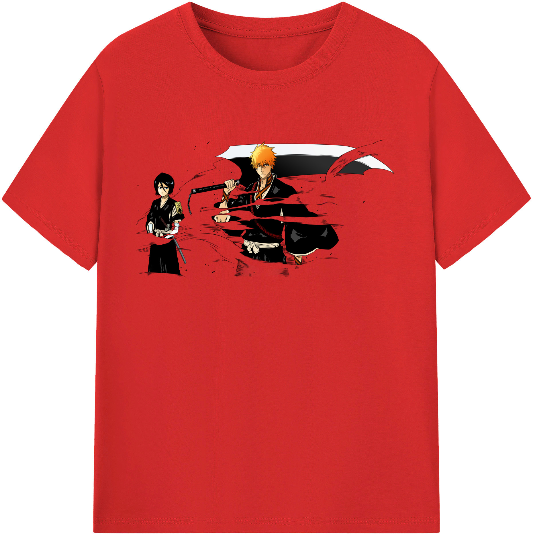 （画像用） ブリーチ 黒崎一護（くろさき いちご）BLEACH Kurosaki Ichigo レディースカジュアルプリントTシャツ（綿100％）