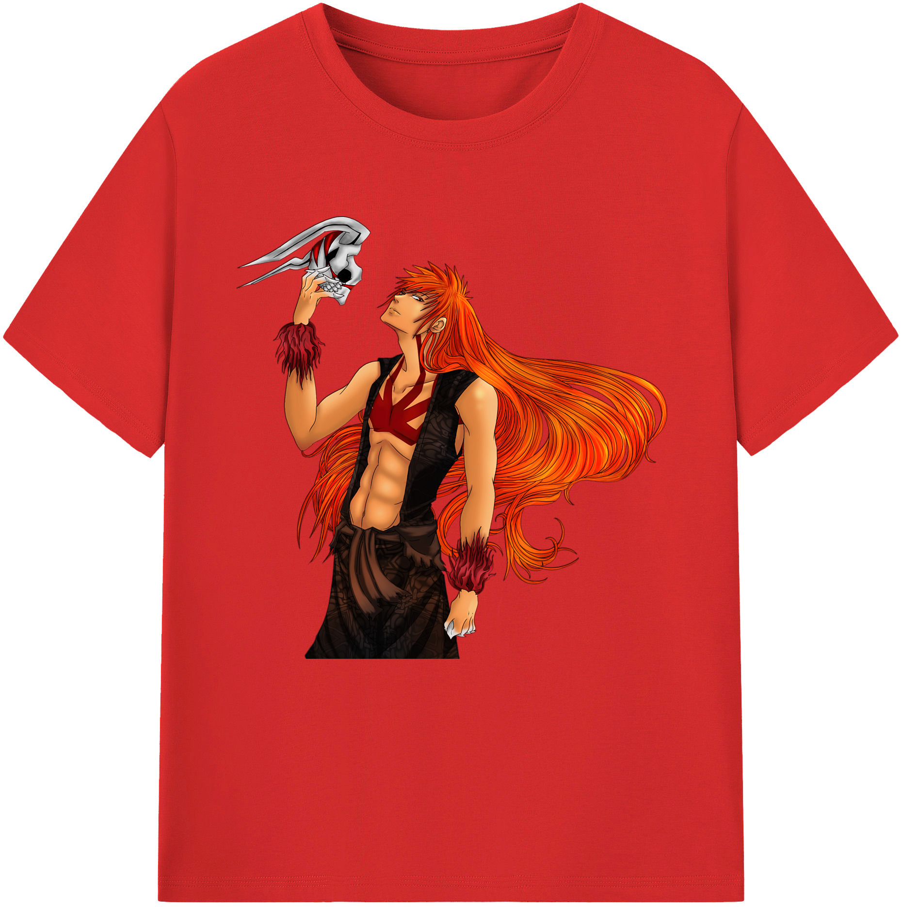（画像用） ブリーチ 黒崎一護（くろさき いちご）BLEACH Kurosaki Ichigo レディースカジュアルプリントTシャツ（綿100％）