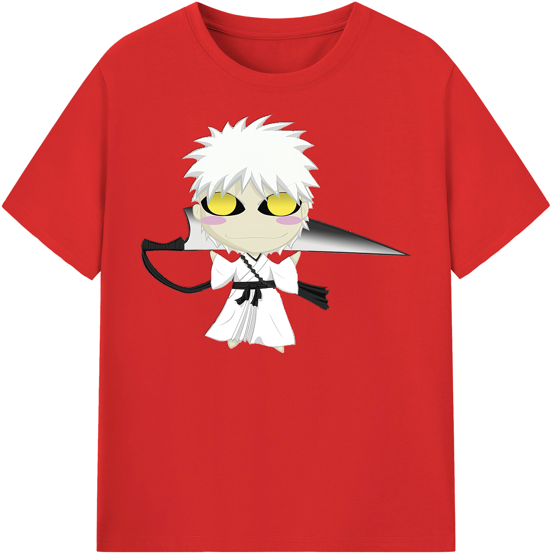 （画像用） ブリーチ 黒崎一護（くろさき いちご）BLEACH Kurosaki Ichigo レディースカジュアルプリントTシャツ（綿100％）