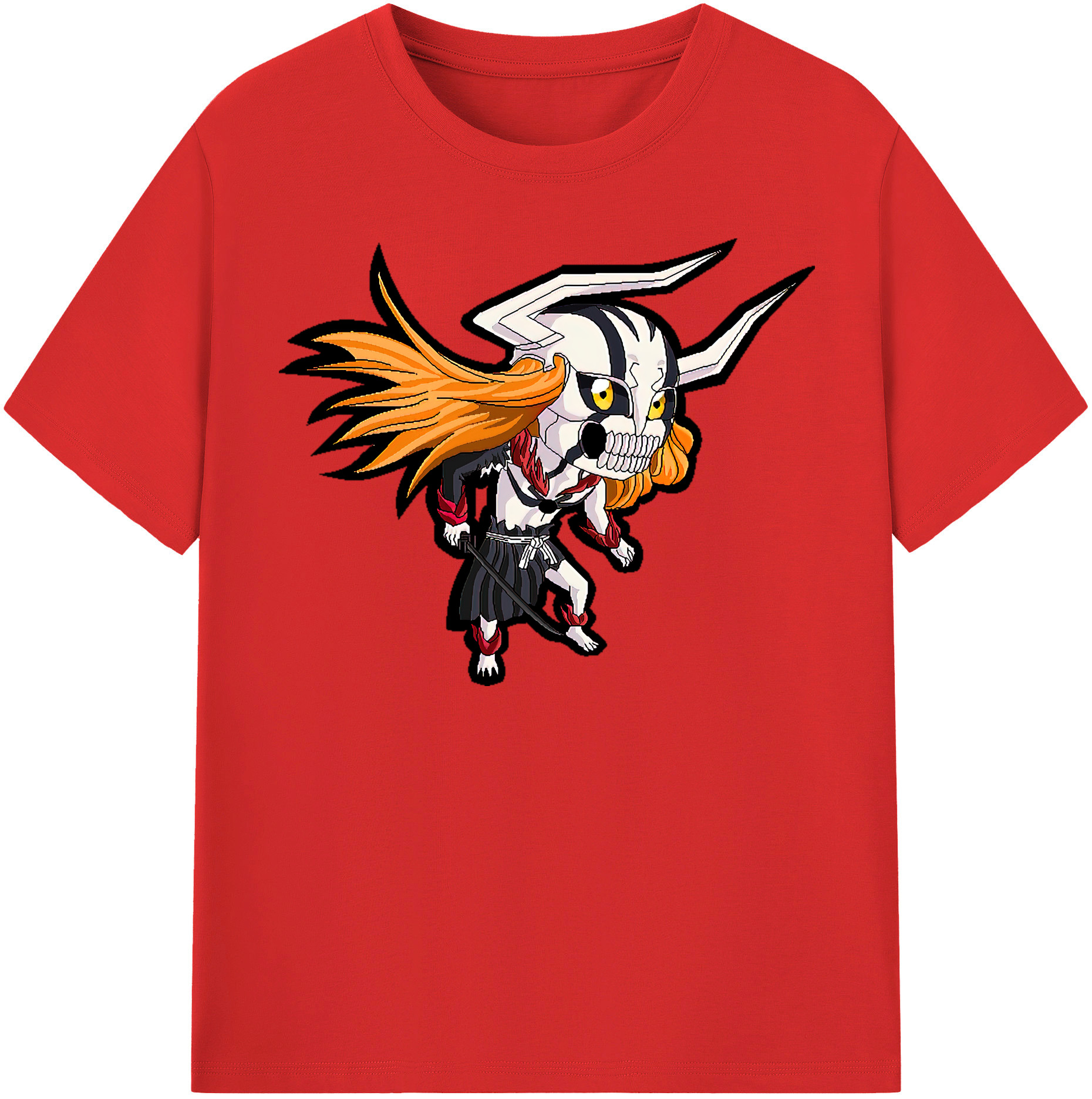 （画像用） ブリーチ 黒崎一護（くろさき いちご）BLEACH Kurosaki Ichigo レディースカジュアルプリントTシャツ（綿100％）
