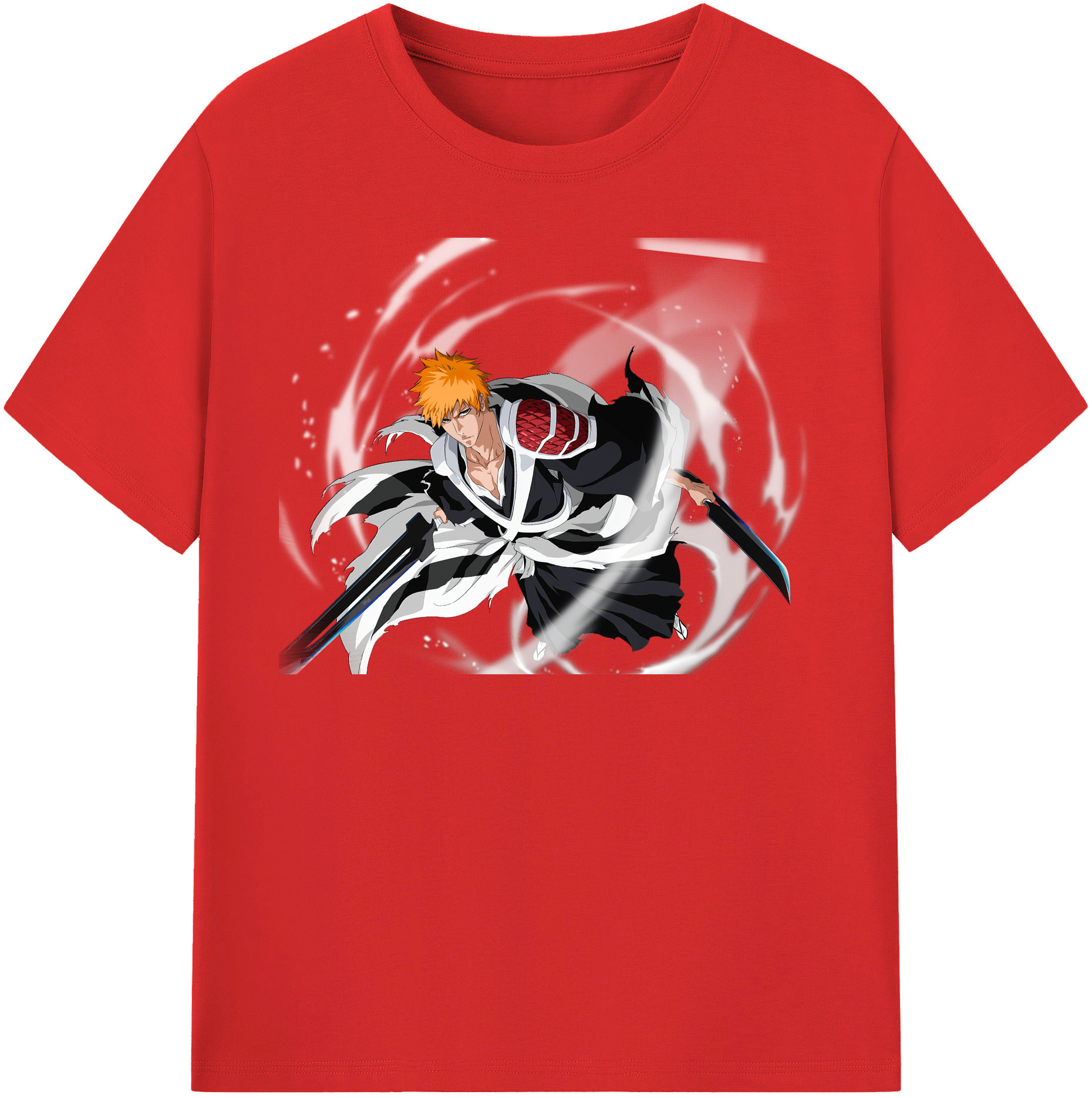 （画像用） ブリーチ 黒崎一護（くろさき いちご）BLEACH Kurosaki Ichigo レディースカジュアルプリントTシャツ（綿100％）