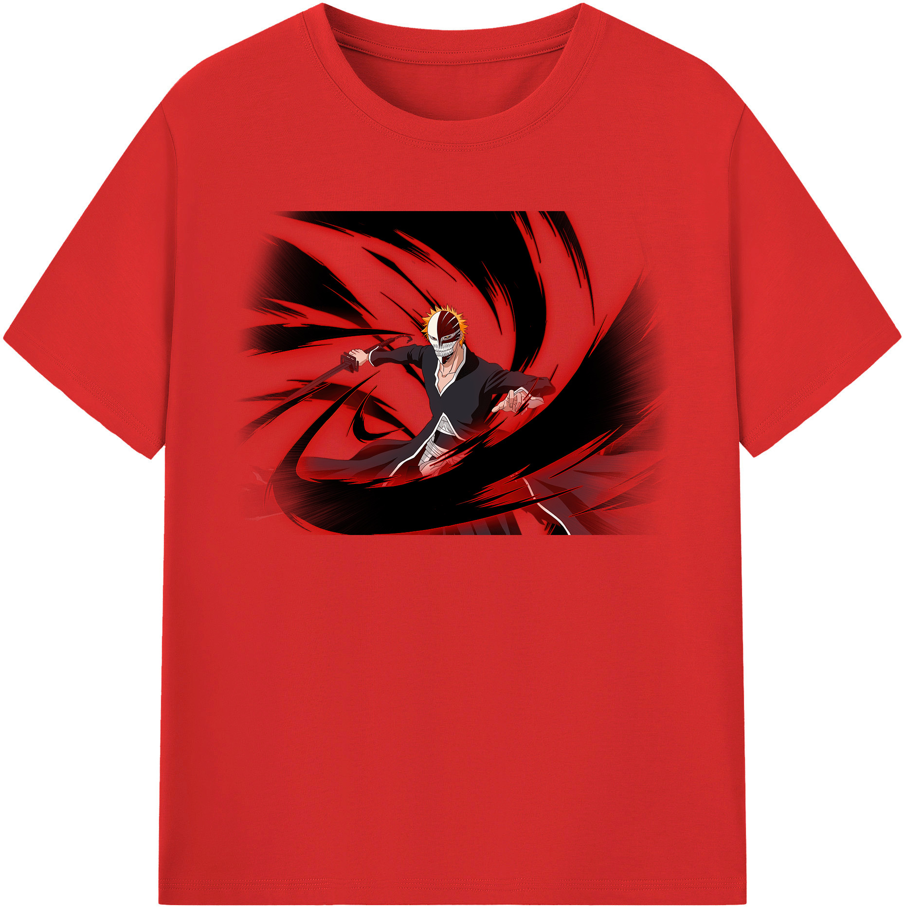 （画像用） ブリーチ 黒崎一護（くろさき いちご）BLEACH Kurosaki Ichigo レディースカジュアルプリントTシャツ（綿100％）