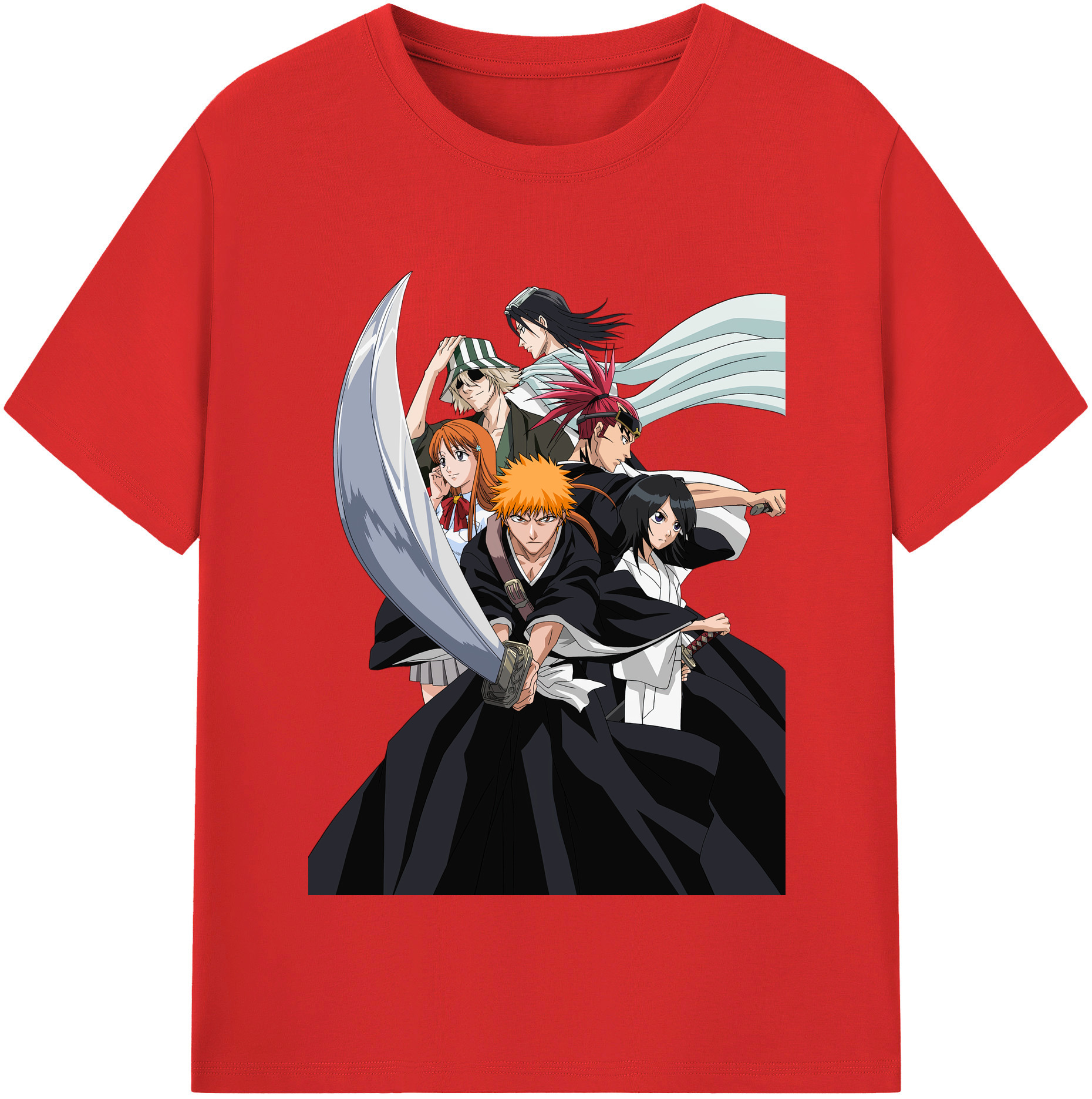 （画像用） ブリーチ 黒崎一護（くろさき いちご）BLEACH Kurosaki Ichigo レディースカジュアルプリントTシャツ（綿100％）