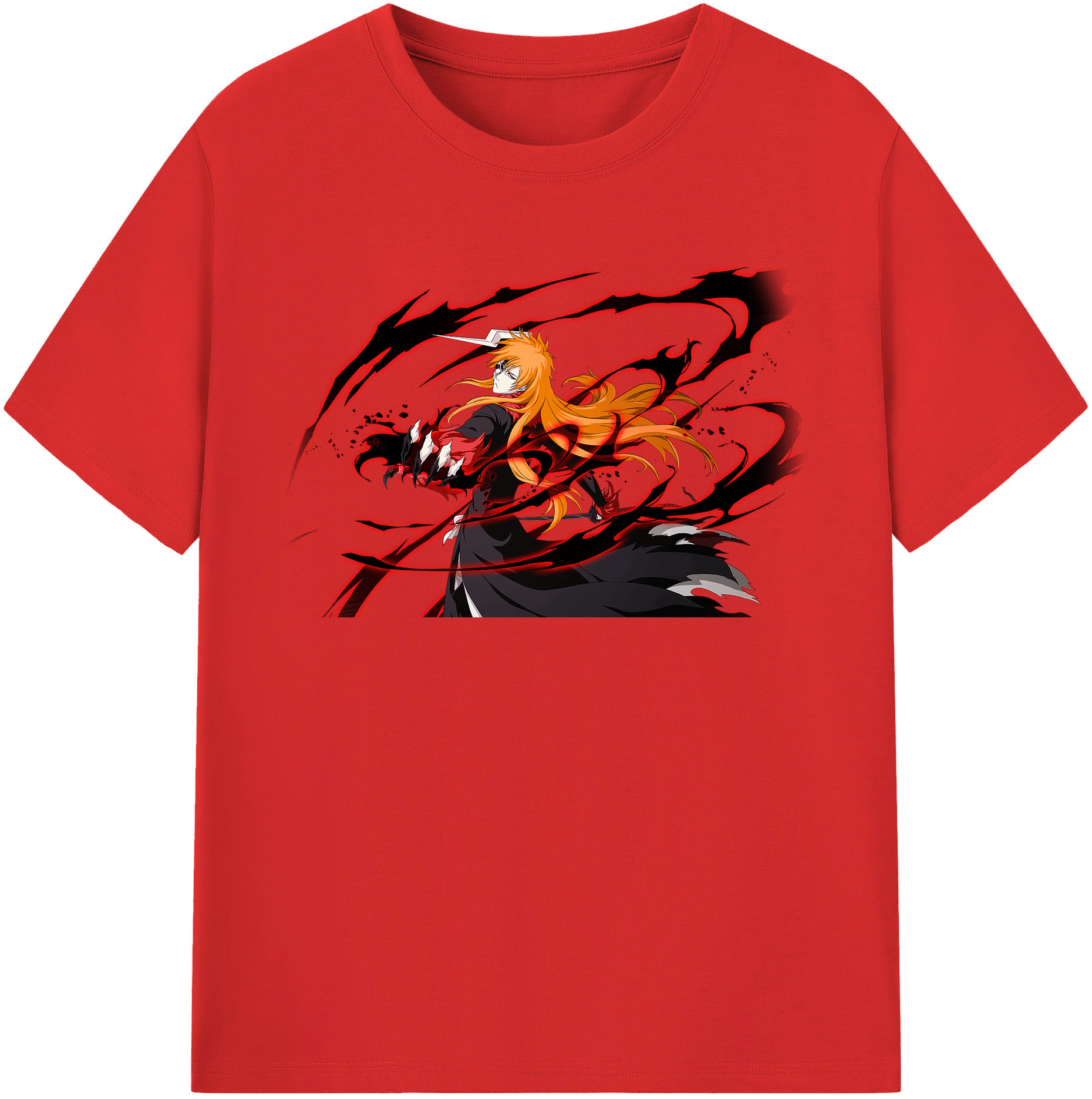 （画像用） ブリーチ 黒崎一護（くろさき いちご）BLEACH Kurosaki Ichigo レディースカジュアルプリントTシャツ（綿100％）
