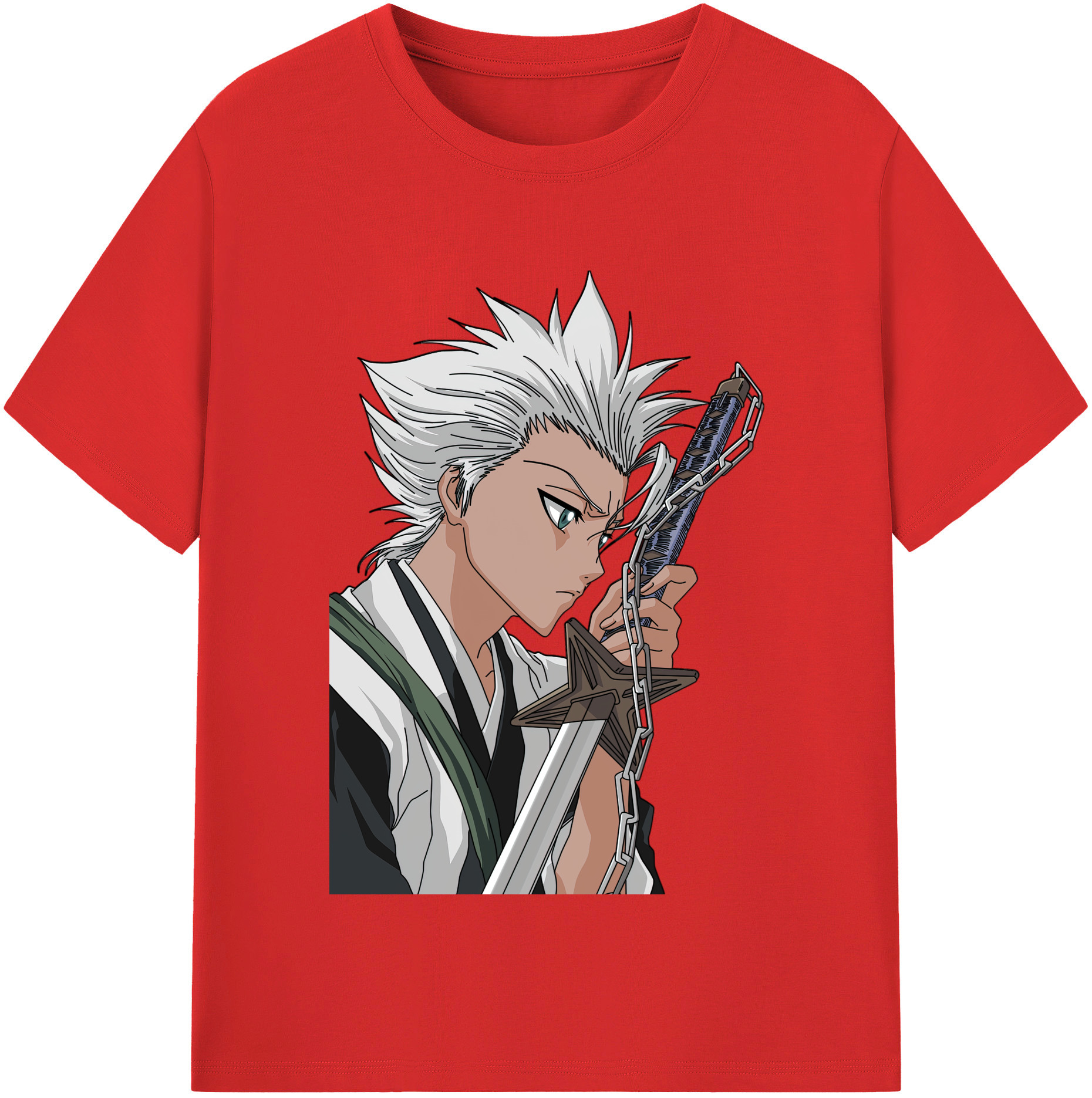 （画像用） ブリーチ 日番谷冬獅郎（ひつがや とうしろう） BLEACH Hitsugaya Toushirou レディースカジュアルプリントTシャツ（綿100％）