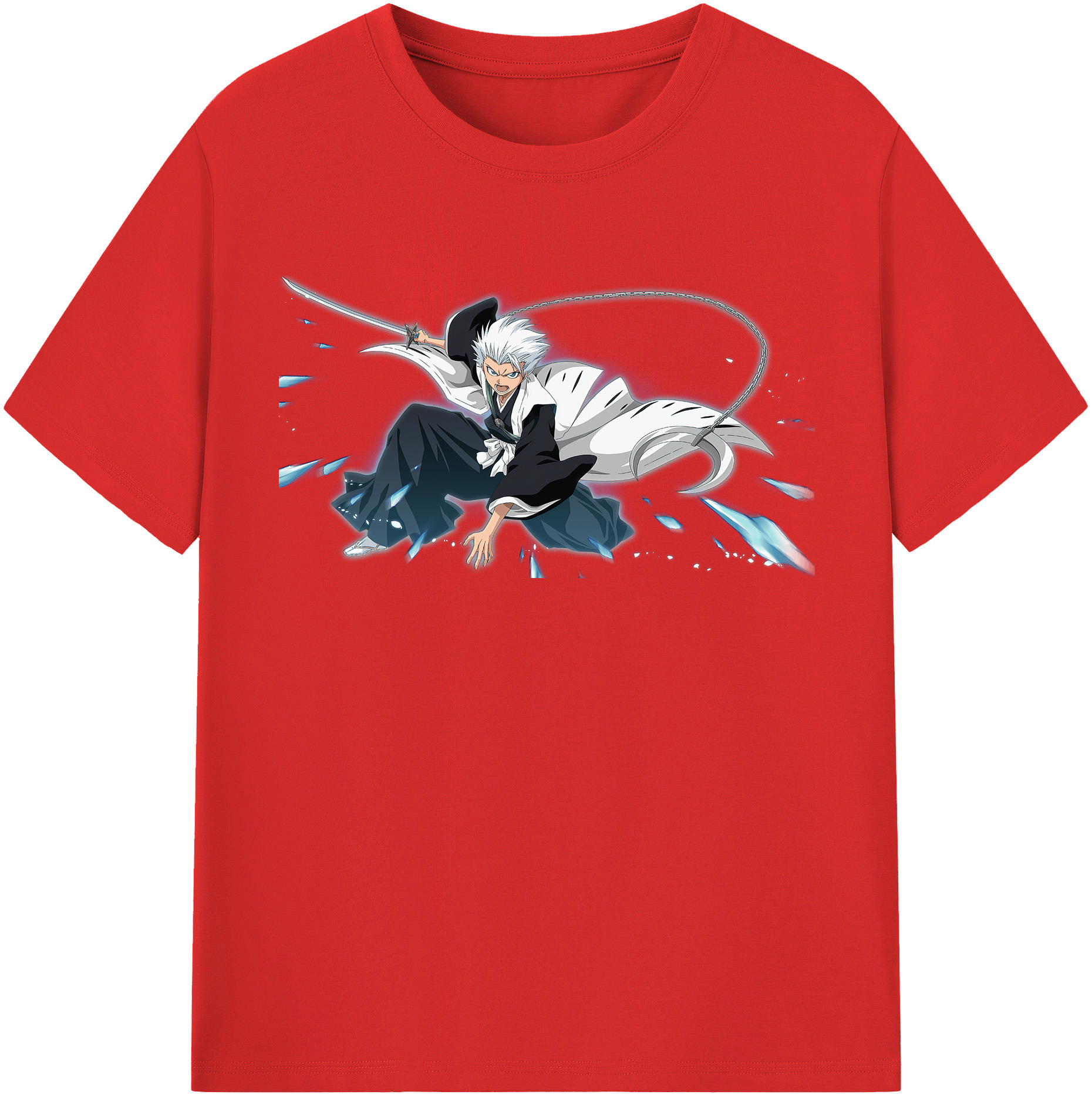 （画像用） ブリーチ 日番谷冬獅郎（ひつがや とうしろう） BLEACH Hitsugaya Toushirou レディースカジュアルプリントTシャツ（綿100％）