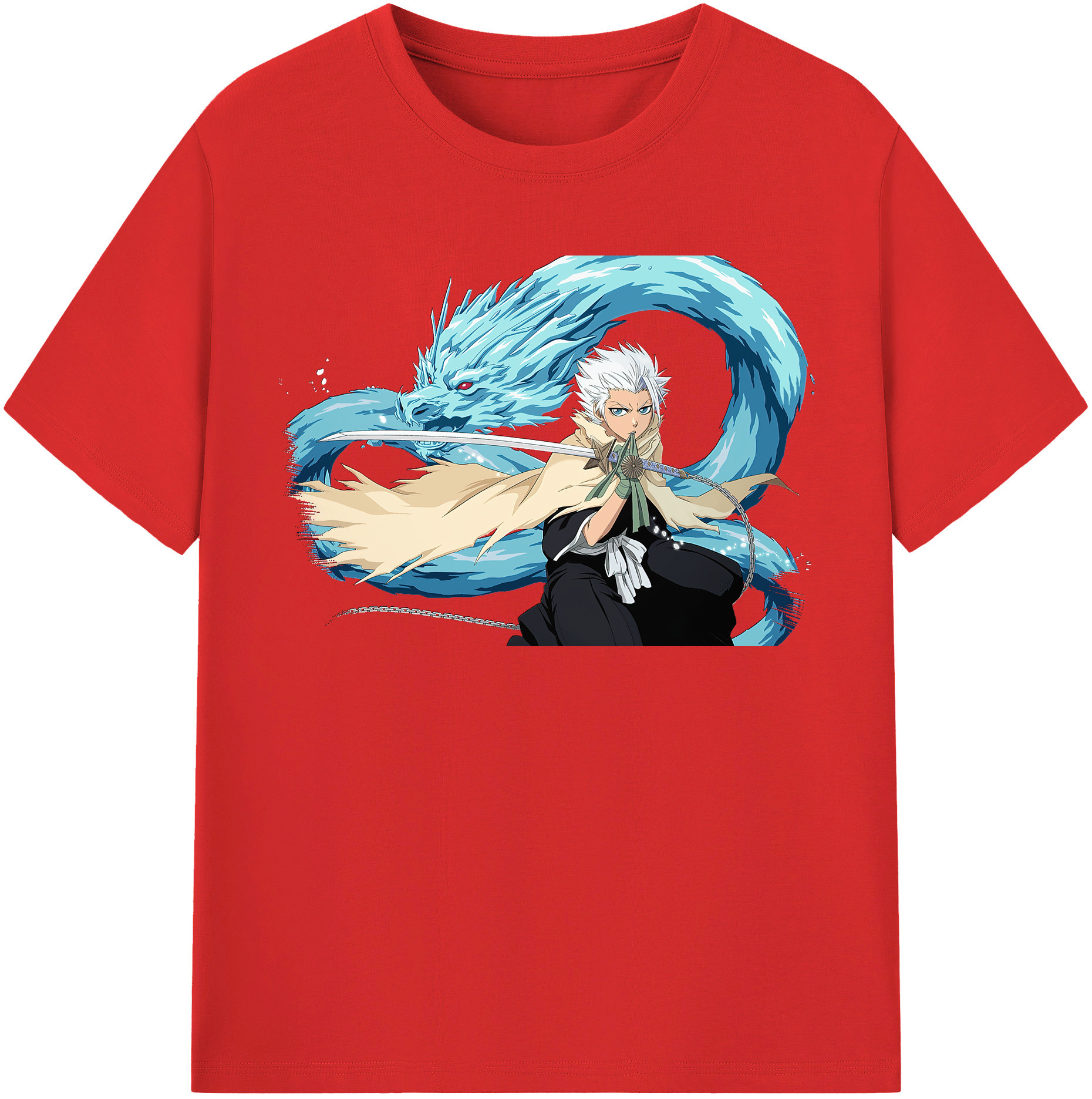 （画像用） ブリーチ 日番谷冬獅郎（ひつがや とうしろう） BLEACH Hitsugaya Toushirou レディースカジュアルプリントTシャツ（綿100％）
