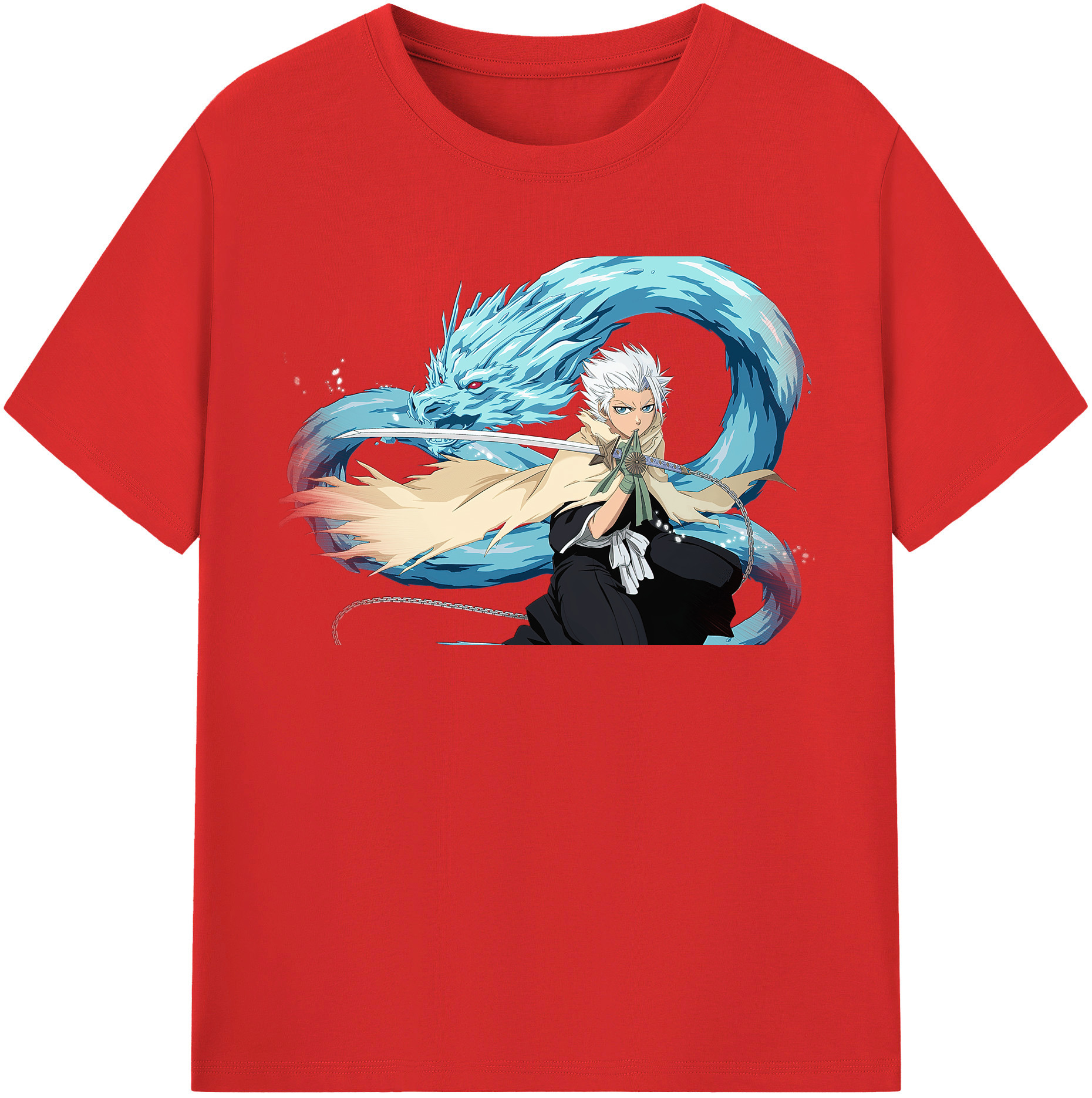（画像用） ブリーチ 日番谷冬獅郎（ひつがや とうしろう） BLEACH Hitsugaya Toushirou レディースカジュアルプリントTシャツ（綿100％）