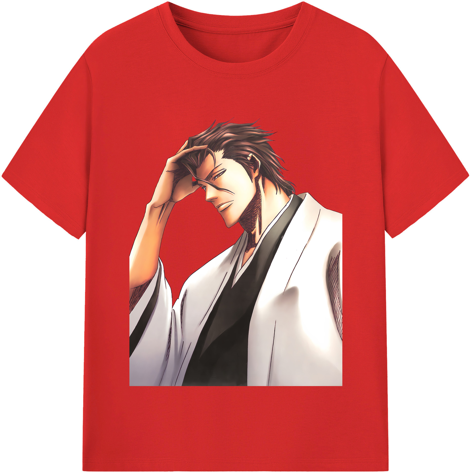 （画像用） ブリーチ 藍染 惣右介（あいぜん そうすけ） BLEACH Aizen Sousuke レディースカジュアルプリントTシャツ（綿100％）