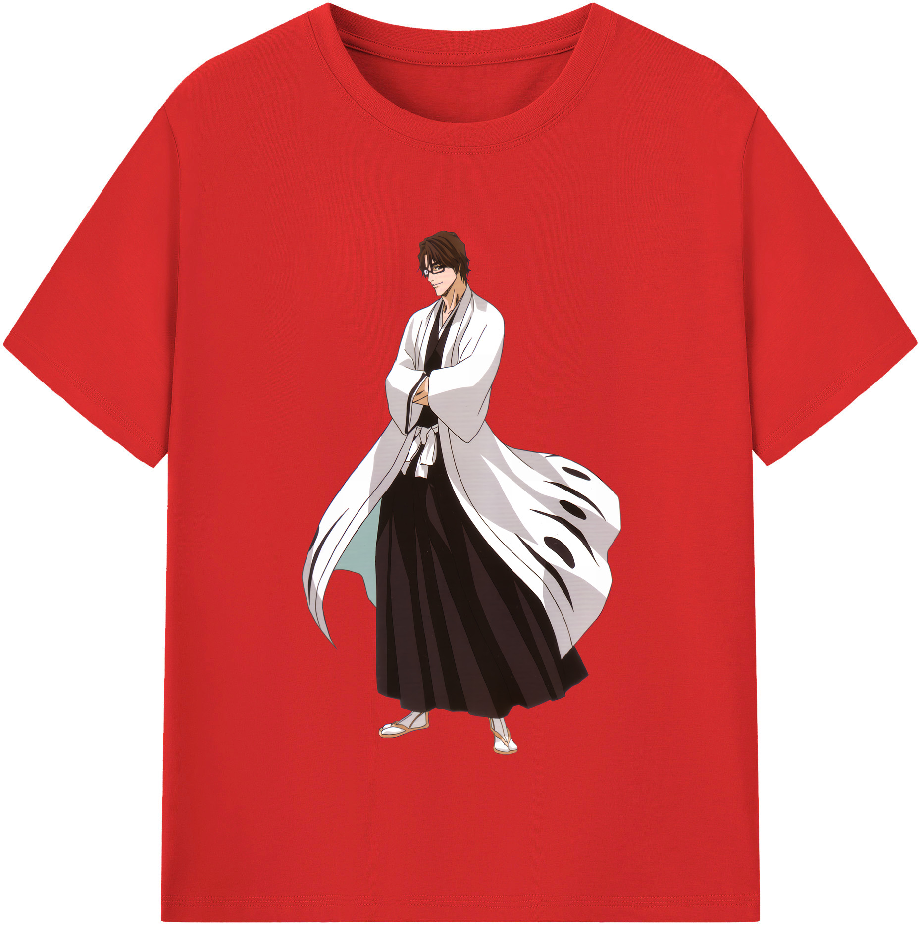 （画像用） ブリーチ 藍染 惣右介（あいぜん そうすけ） BLEACH Aizen Sousuke レディースカジュアルプリントTシャツ（綿100％）