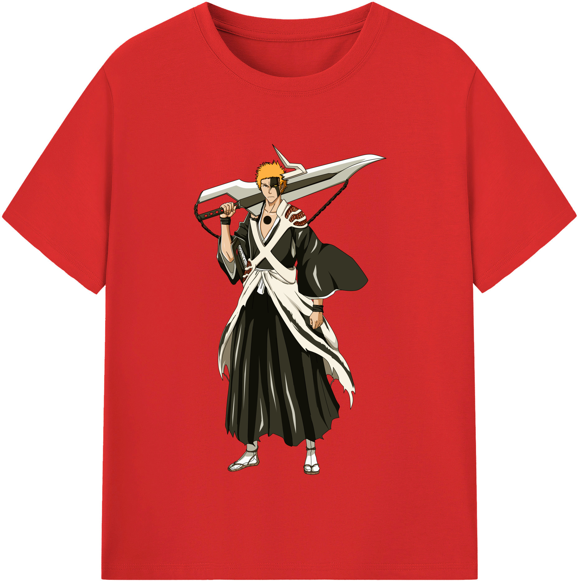 （画像用） ブリーチ 黒崎一護（くろさき いちご）BLEACH Kurosaki Ichigo レディースカジュアルプリントTシャツ（綿100％）