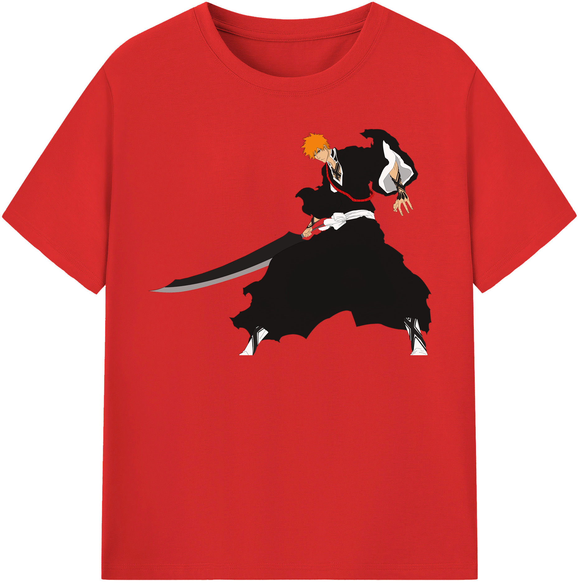 （画像用） ブリーチ 黒崎一護（くろさき いちご）BLEACH Kurosaki Ichigo レディースカジュアルプリントTシャツ（綿100％）