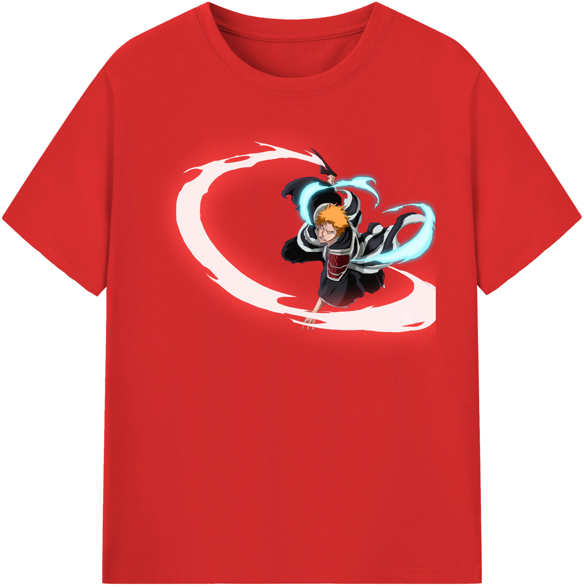 （画像用） ブリーチ 黒崎一護（くろさき いちご）BLEACH Kurosaki Ichigo レディースカジュアルプリントTシャツ（綿100％）