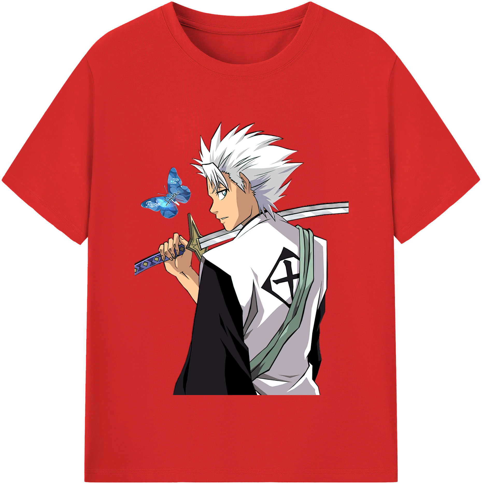 （画像用） ブリーチ 日番谷冬獅郎（ひつがや とうしろう） BLEACH Hitsugaya Toushirou レディースカジュアルプリントTシャツ（綿100％）