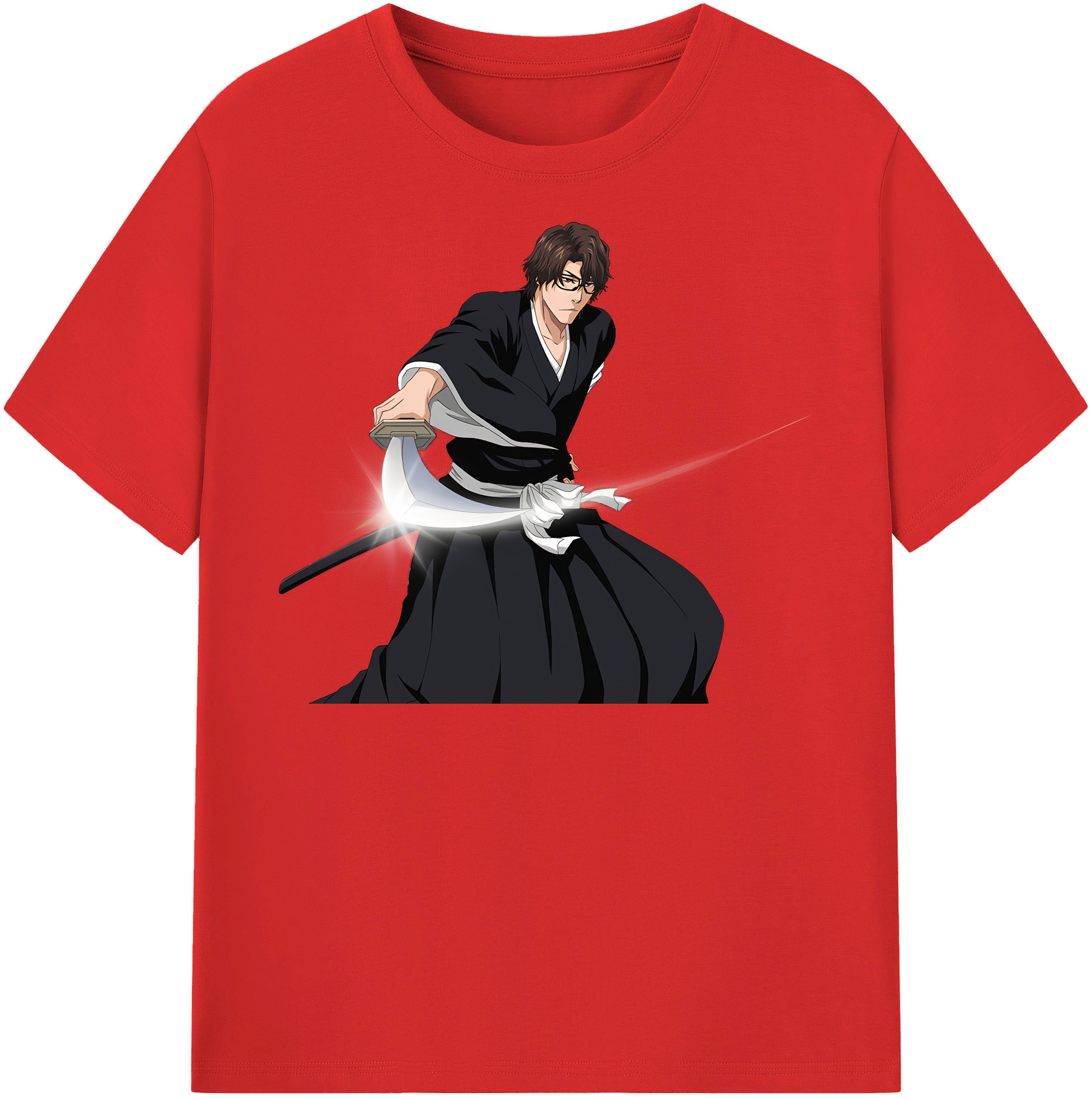 （画像用） ブリーチ 藍染 惣右介（あいぜん そうすけ） BLEACH Aizen Sousuke レディースカジュアルプリントTシャツ（綿100％）