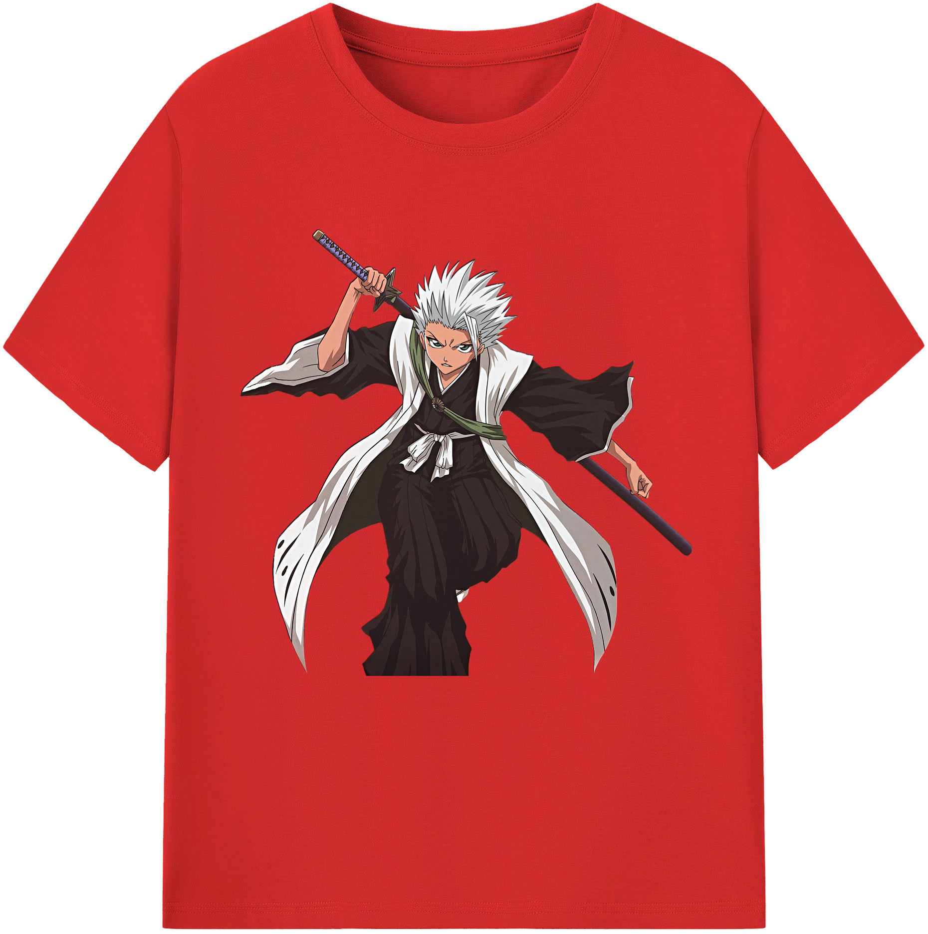 （画像用） ブリーチ 日番谷冬獅郎（ひつがや とうしろう） BLEACH Hitsugaya Toushirou レディースカジュアルプリントTシャツ（綿100％）