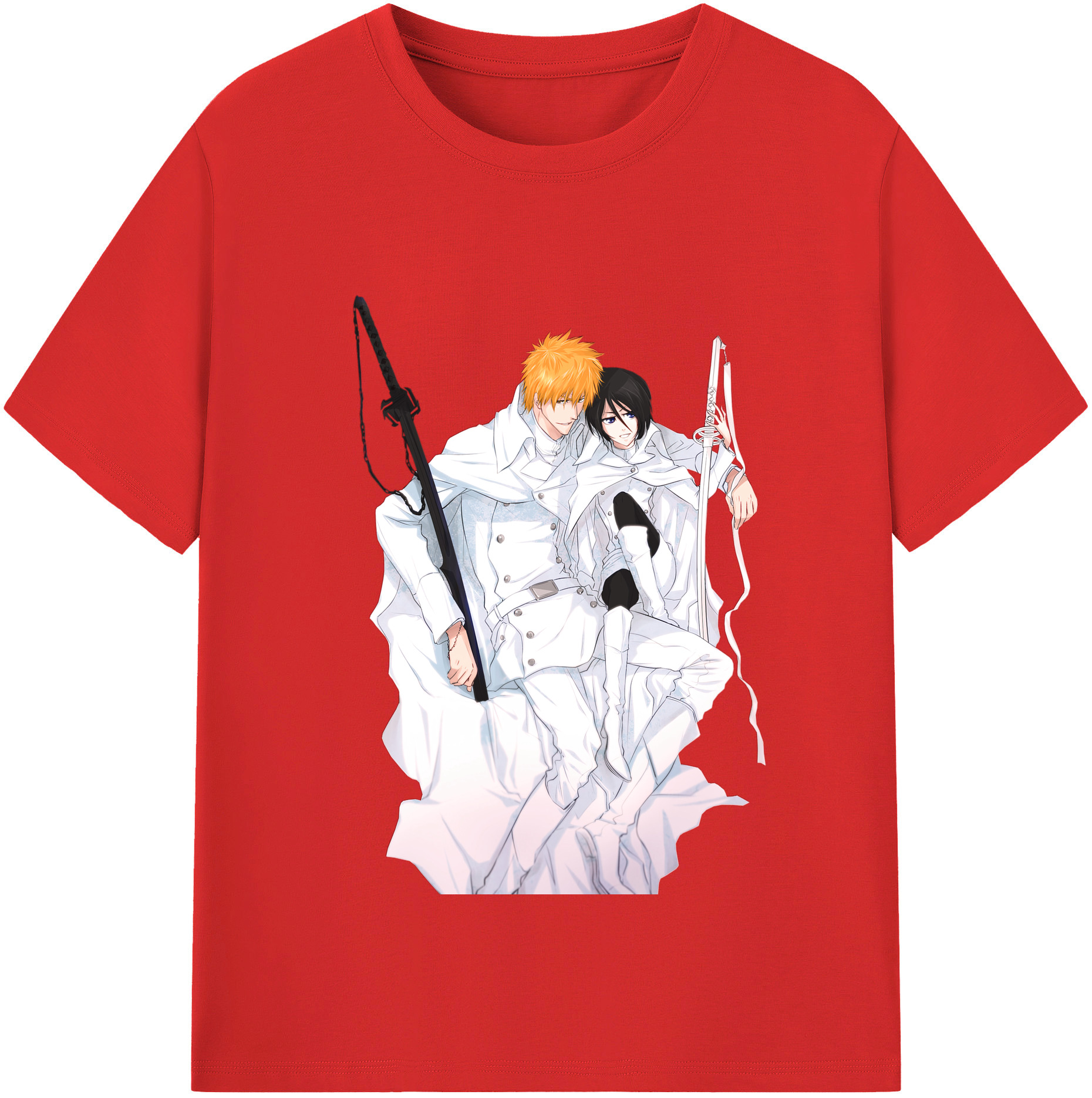 （画像用） ブリーチ 黒崎一護（くろさき いちご）BLEACH Kurosaki Ichigo レディースカジュアルプリントTシャツ（綿100％）