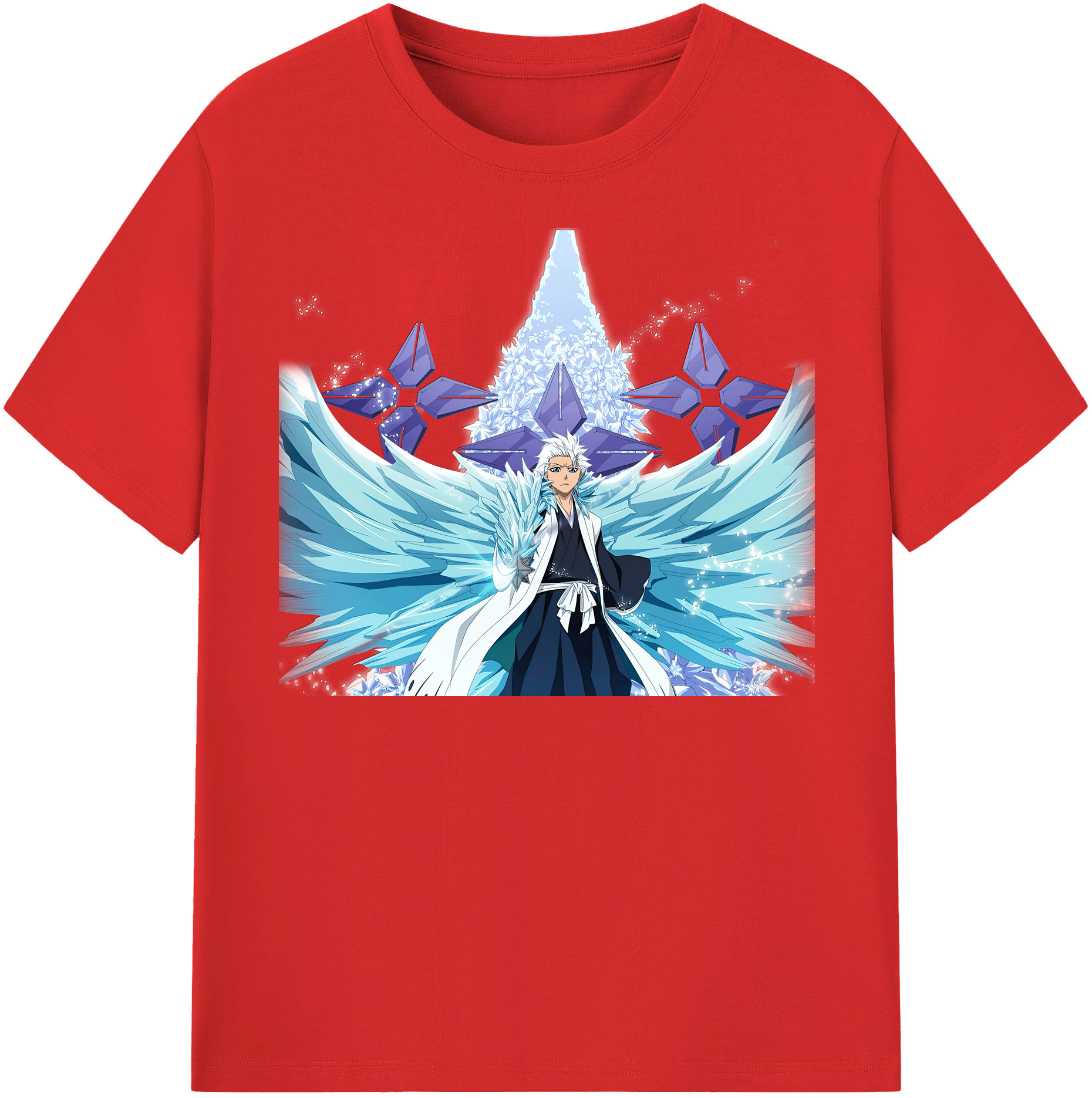 （画像用） ブリーチ 日番谷冬獅郎（ひつがや とうしろう） BLEACH Hitsugaya Toushirou レディースカジュアルプリントTシャツ（綿100％）
