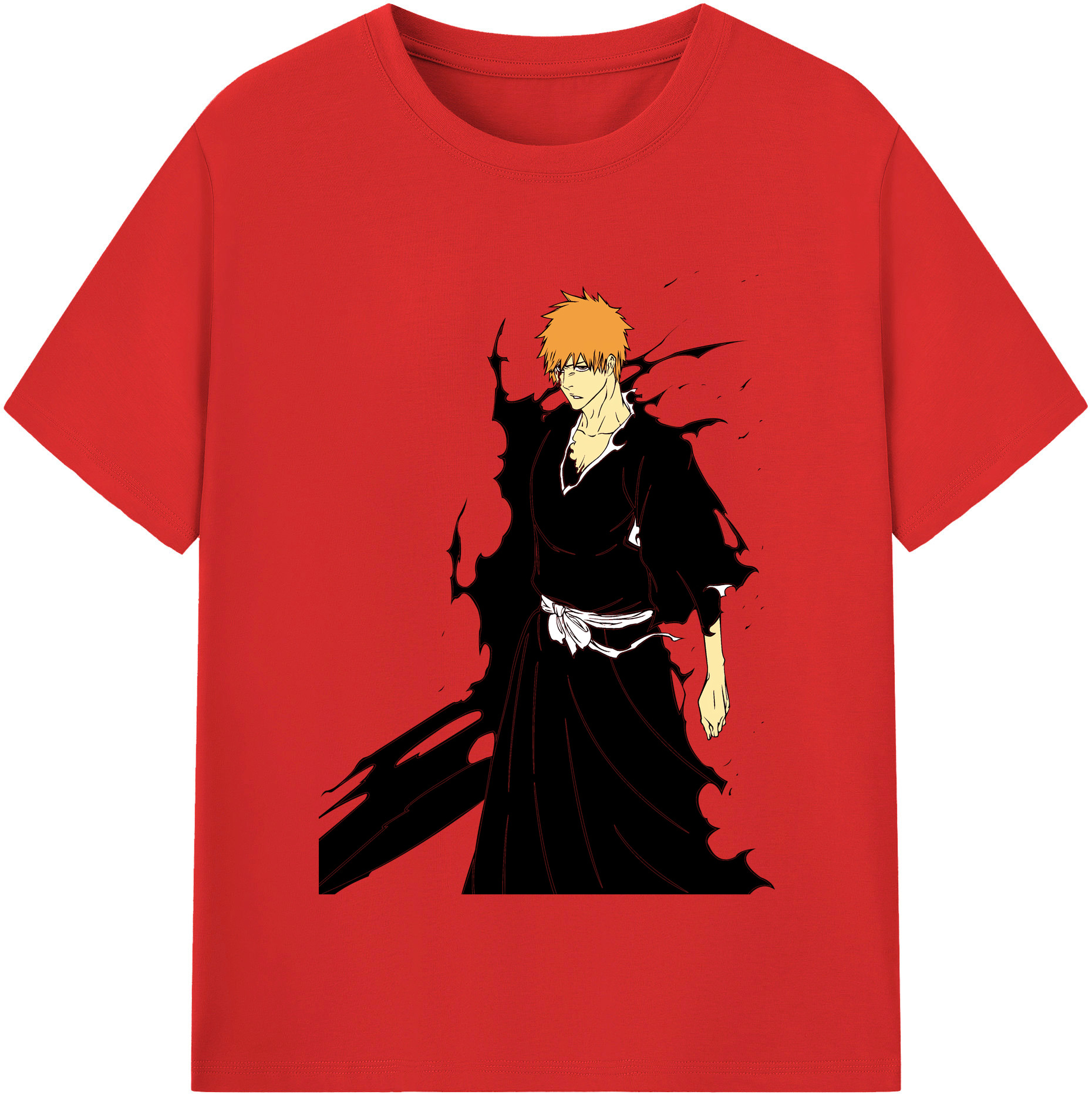 （画像用） ブリーチ 黒崎一護（くろさき いちご）BLEACH Kurosaki Ichigo レディースカジュアルプリントTシャツ（綿100％）