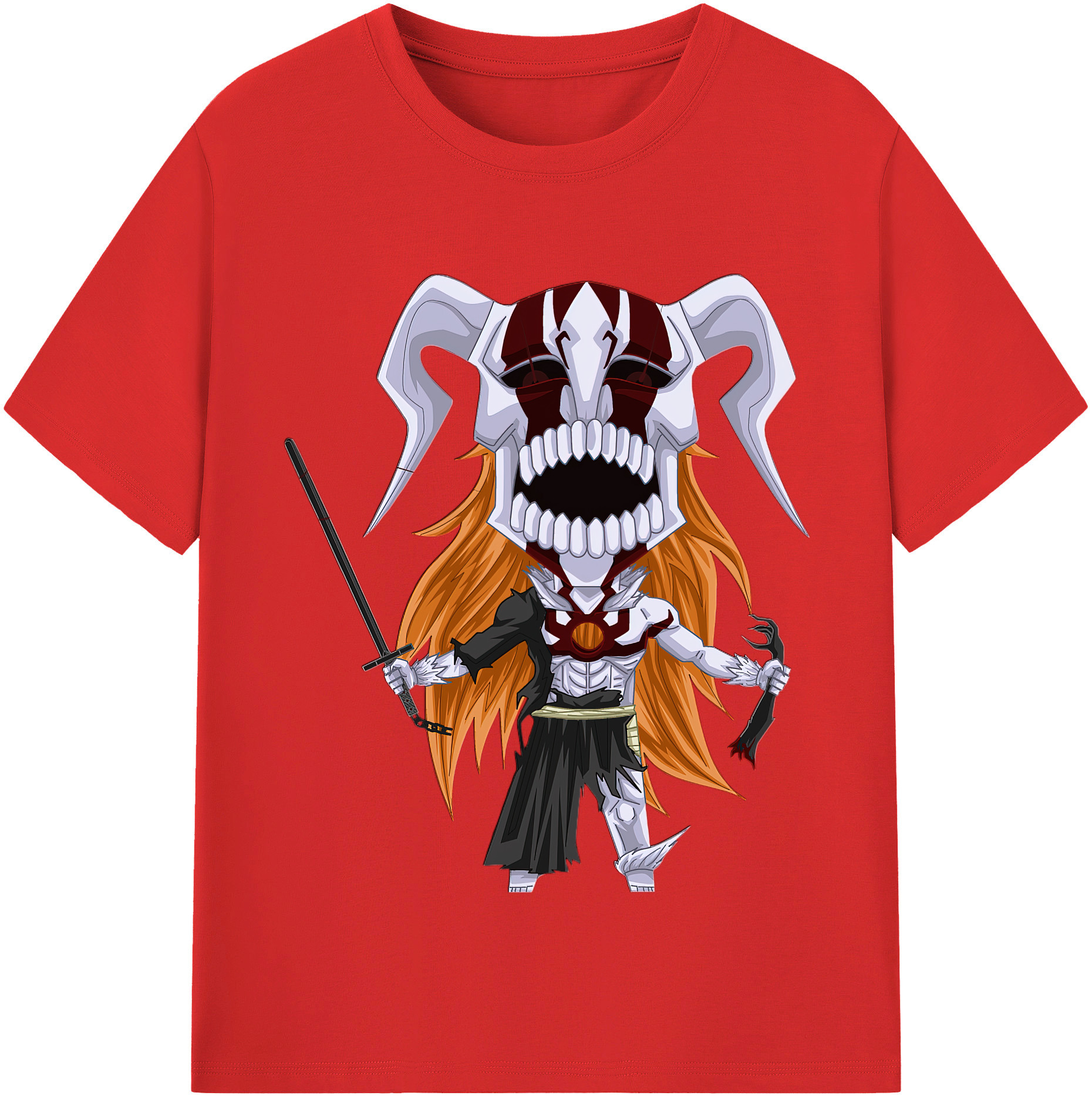 （画像用） ブリーチ 黒崎一護（くろさき いちご）BLEACH Kurosaki Ichigo レディースカジュアルプリントTシャツ（綿100％）