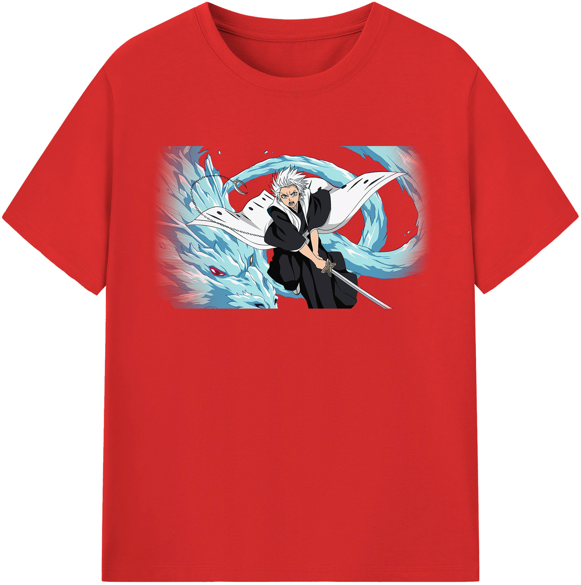 （画像用） ブリーチ 日番谷冬獅郎（ひつがや とうしろう） BLEACH Hitsugaya Toushirou レディースカジュアルプリントTシャツ（綿100％）