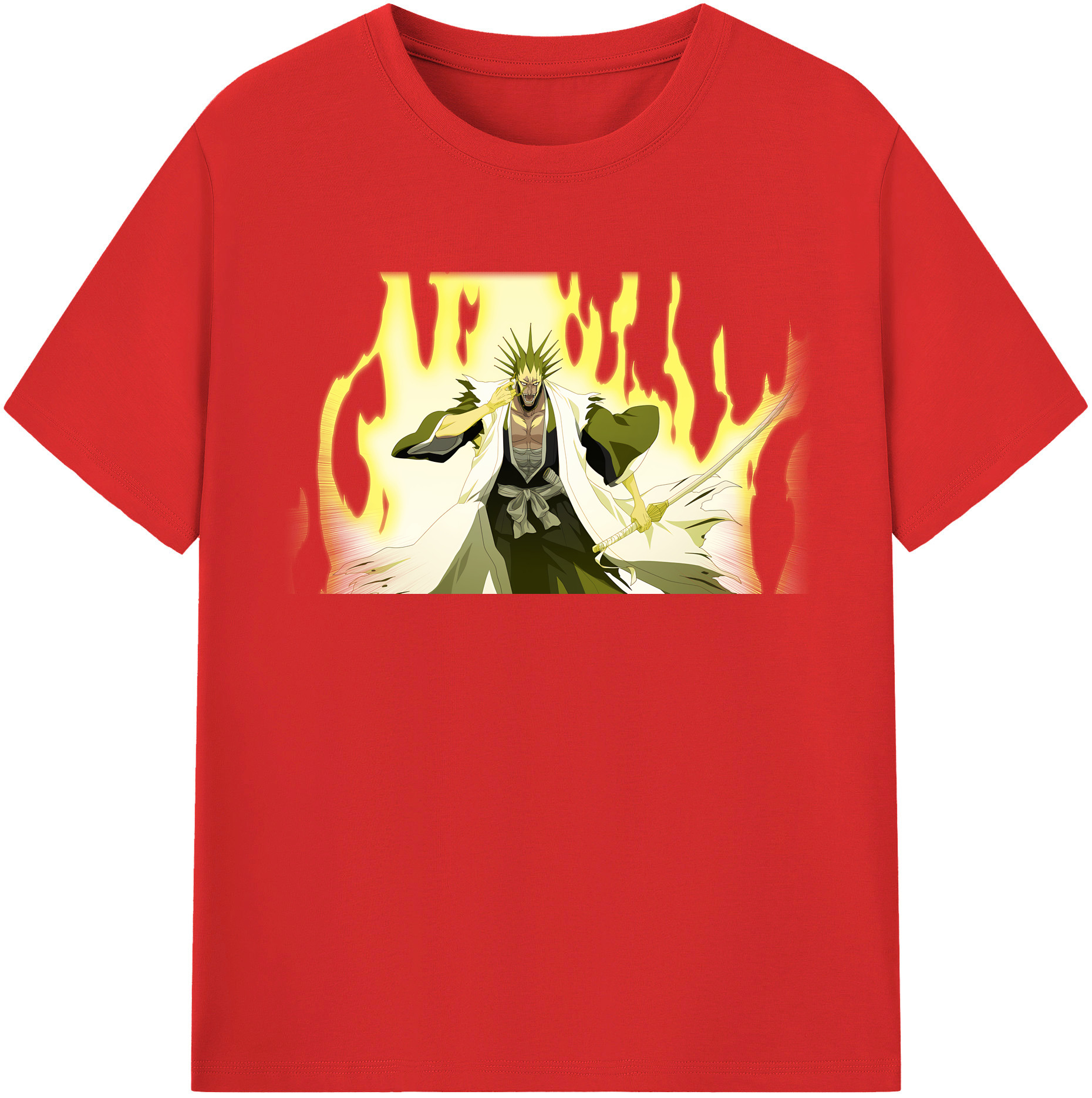 （画像用） ブリーチ ざらき けんぱち BLEACH Zaraki Kenpachi レディースカジュアルプリントTシャツ（綿100％）