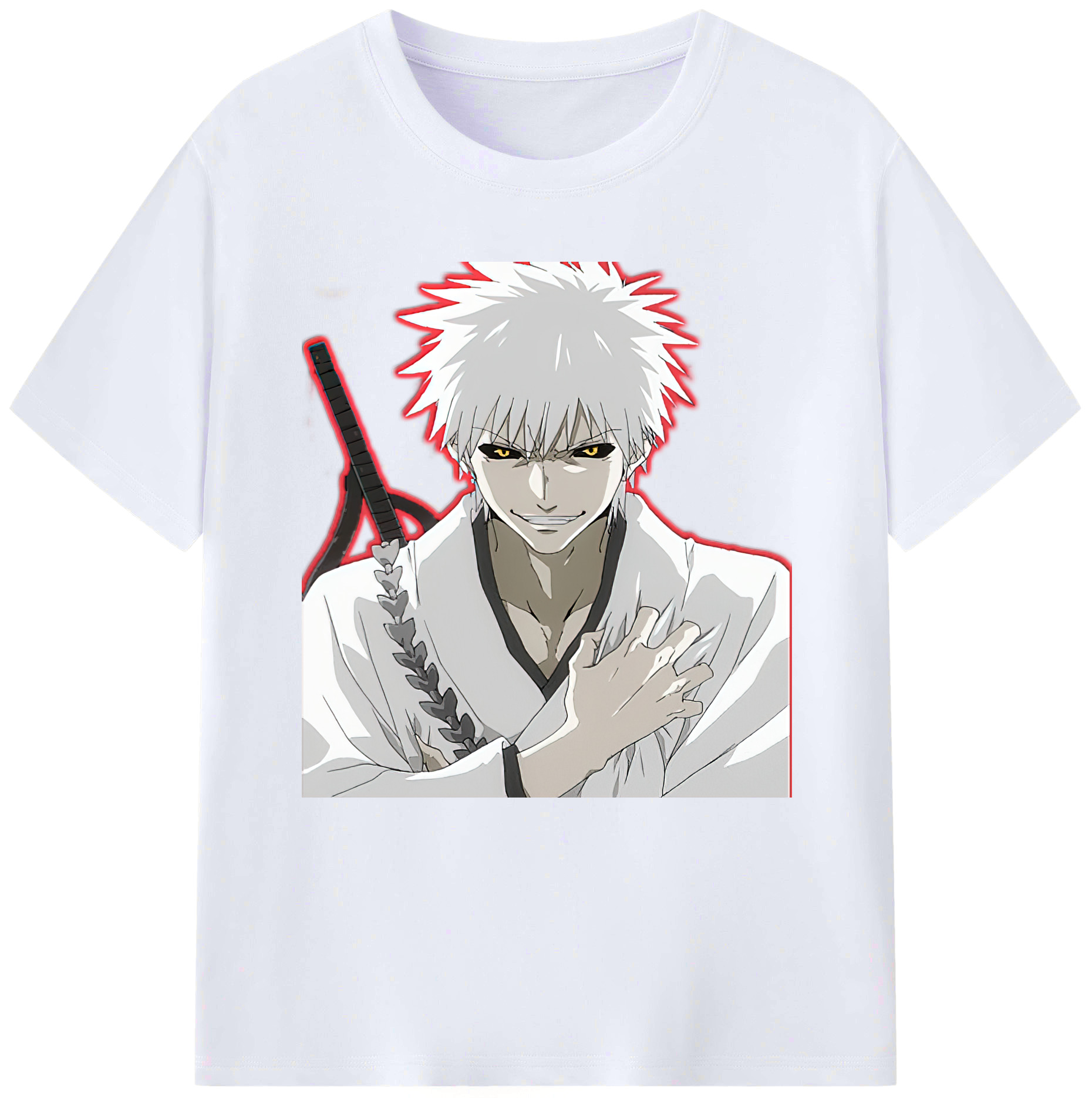 （画像用） ブリーチ 黒崎一護（くろさき いちご）BLEACH Kurosaki Ichigo レディースカジュアルプリントTシャツ（綿100％）