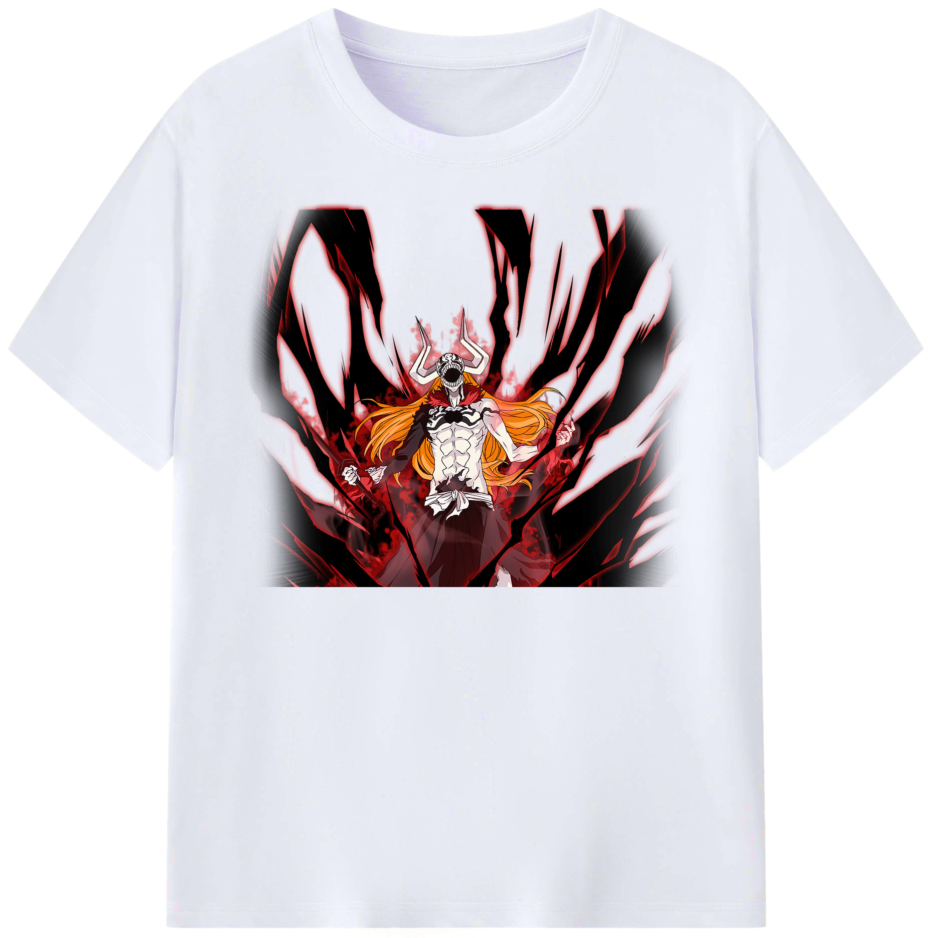 （画像用） ブリーチ 黒崎一護（くろさき いちご）BLEACH Kurosaki Ichigo レディースカジュアルプリントTシャツ（綿100％）