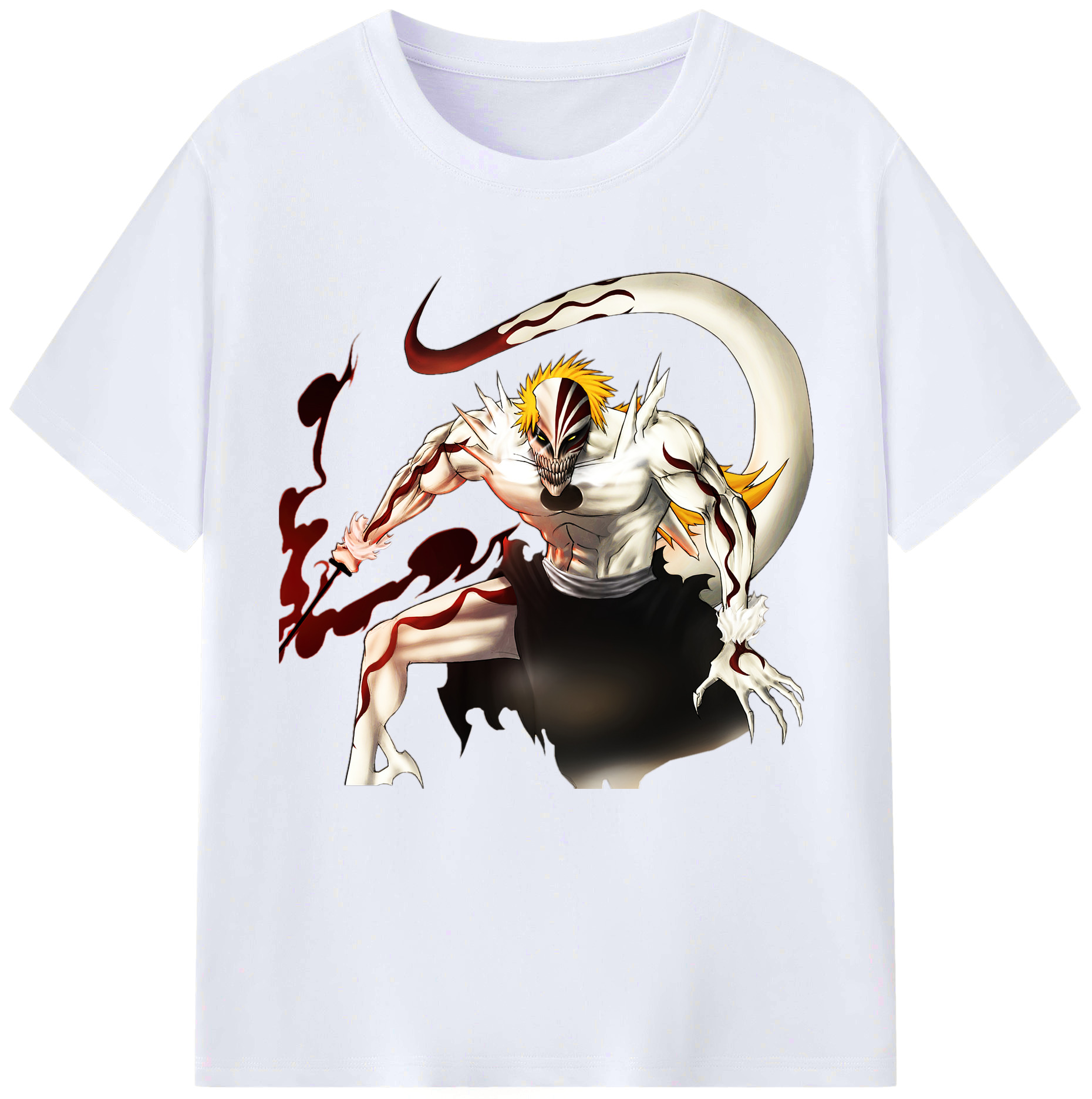 （画像用） ブリーチ 黒崎一護（くろさき いちご）BLEACH Kurosaki Ichigo レディースカジュアルプリントTシャツ（綿100％）
