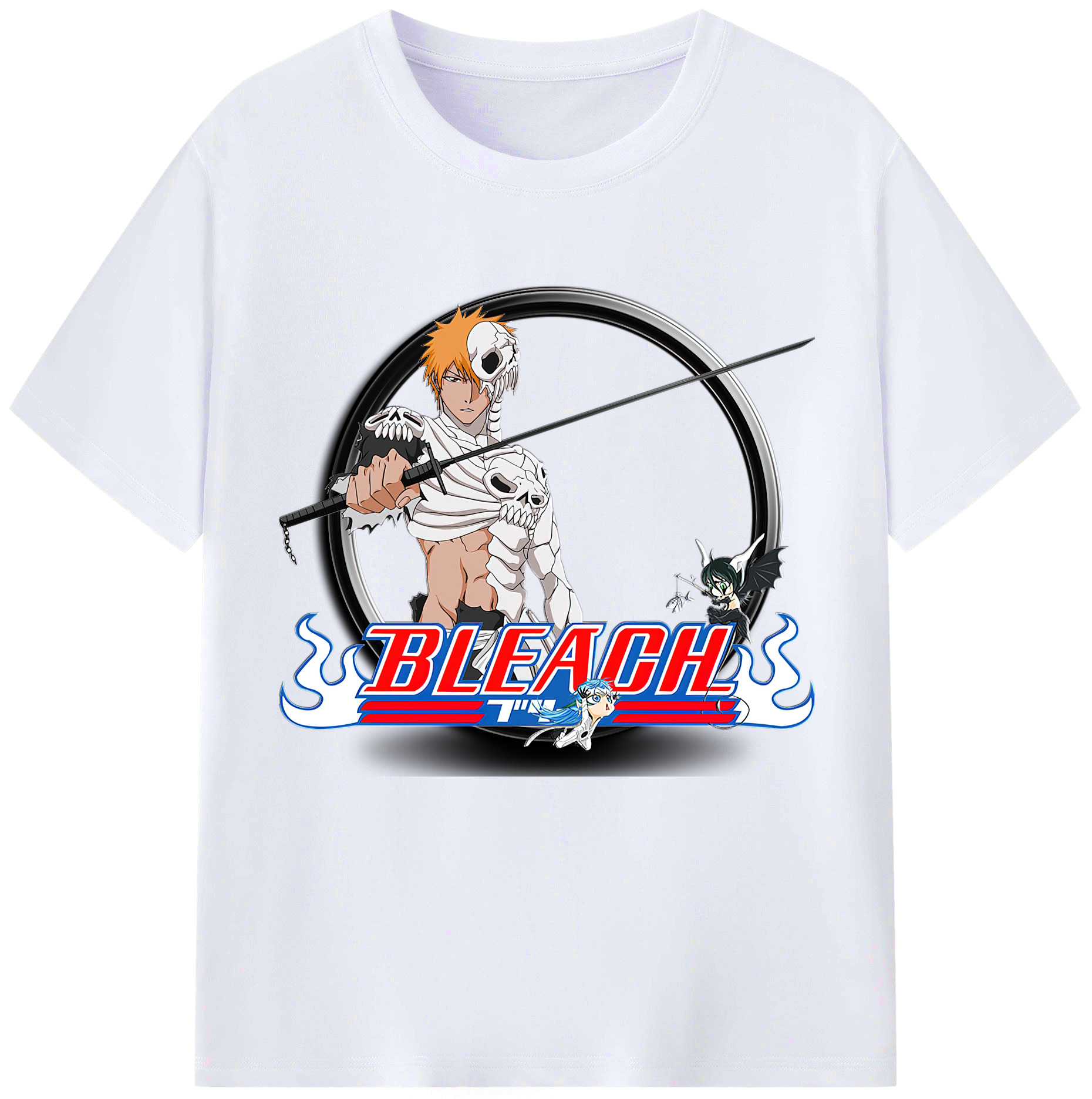 （画像用） ブリーチ 黒崎一護（くろさき いちご）BLEACH Kurosaki Ichigo レディースカジュアルプリントTシャツ（綿100％）