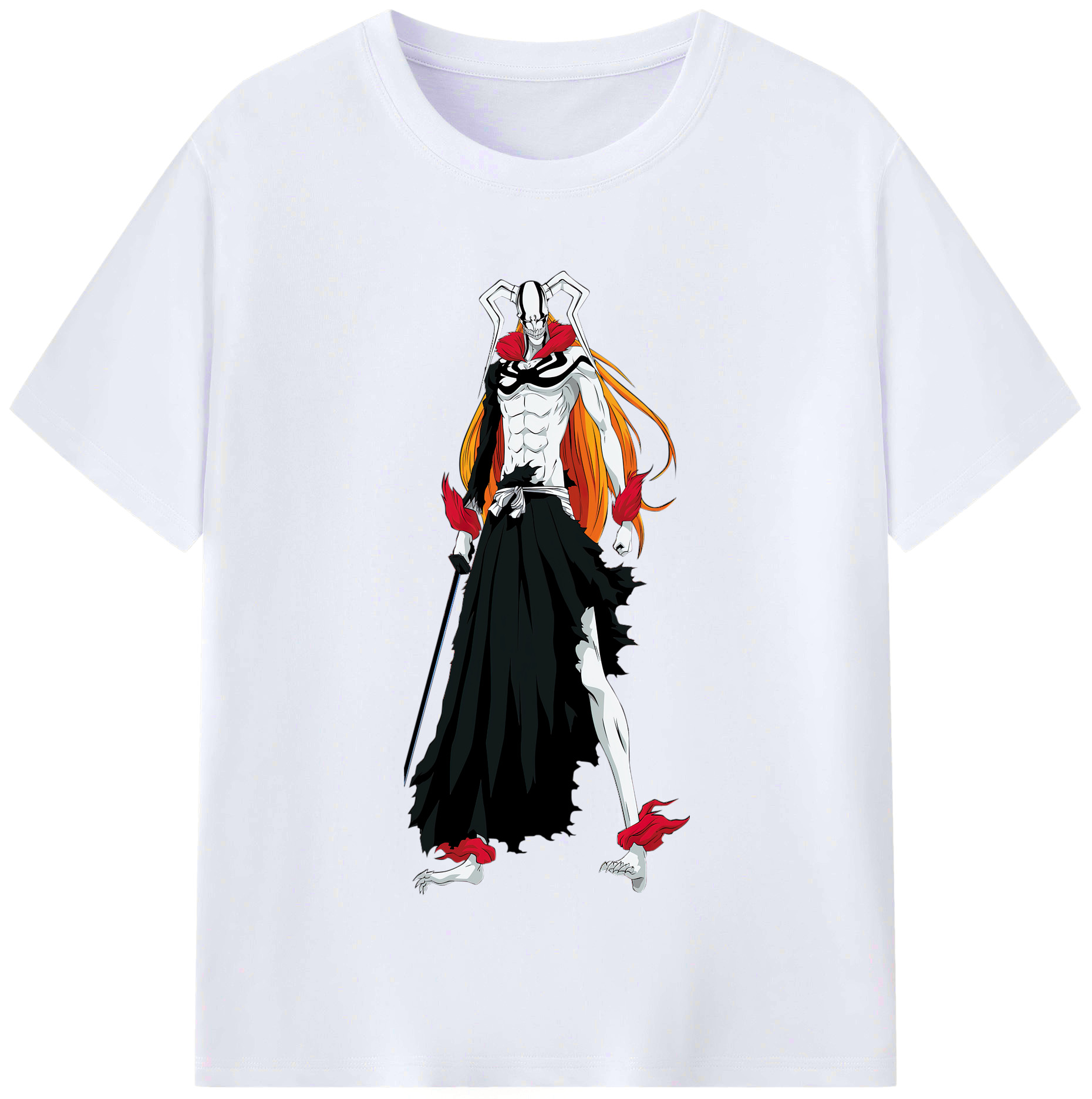 （画像用） ブリーチ 黒崎一護（くろさき いちご）BLEACH Kurosaki Ichigo レディースカジュアルプリントTシャツ（綿100％）