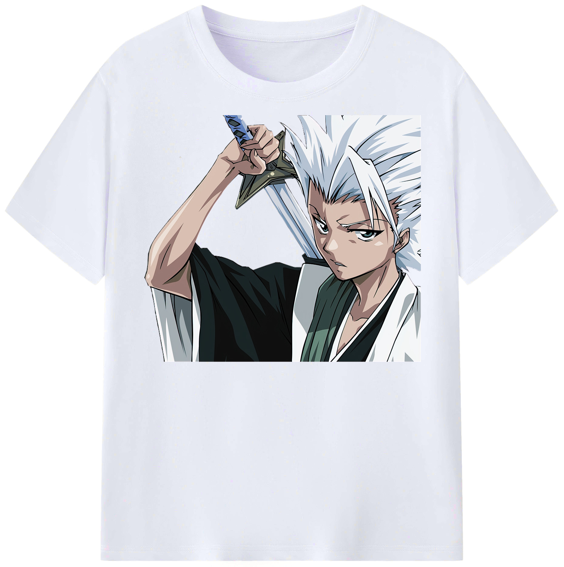 （画像用） ブリーチ 日番谷冬獅郎（ひつがや とうしろう） BLEACH Hitsugaya Toushirou レディースカジュアルプリントTシャツ（綿100％）