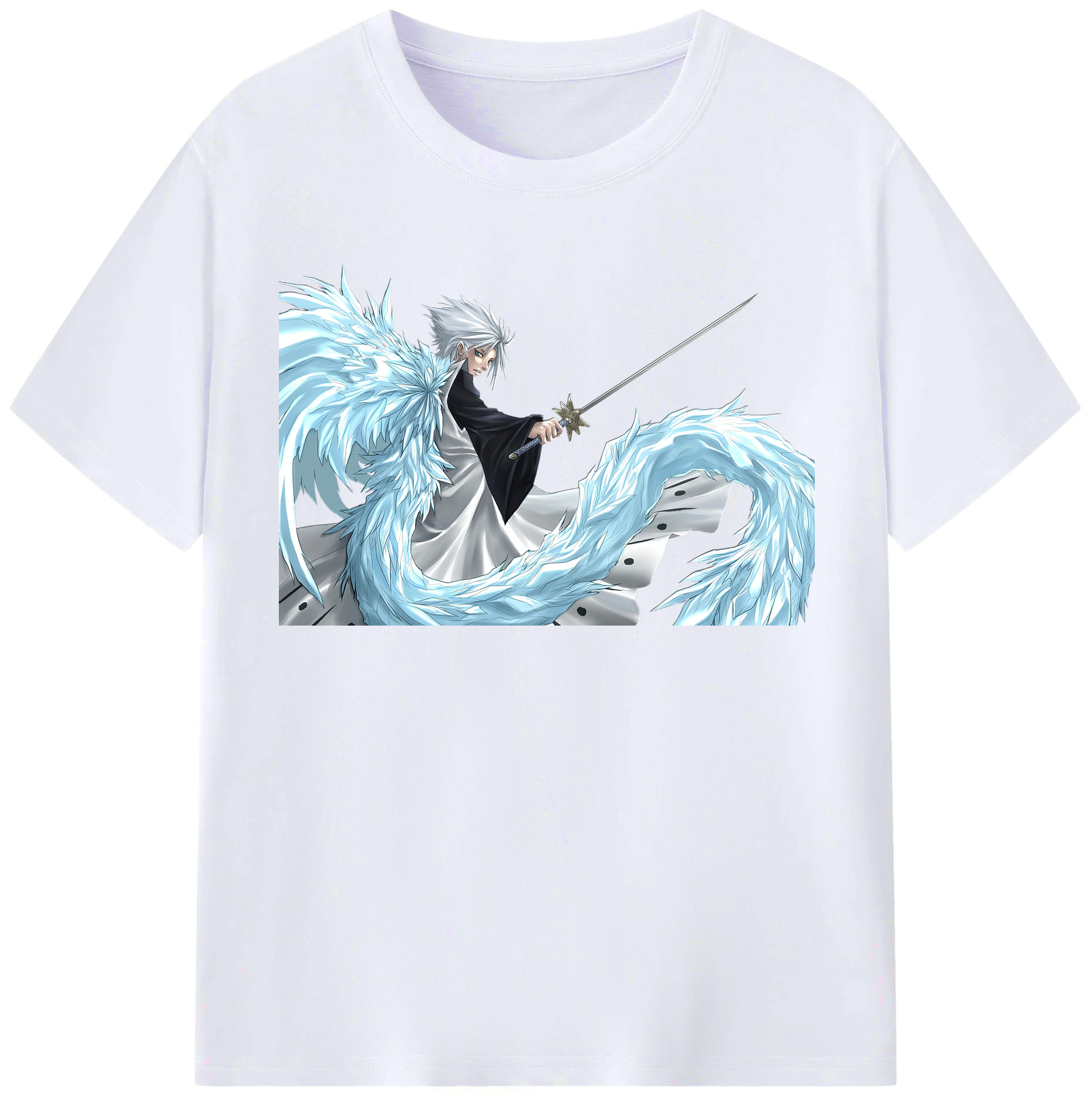 （画像用） ブリーチ 日番谷冬獅郎（ひつがや とうしろう） BLEACH Hitsugaya Toushirou レディースカジュアルプリントTシャツ（綿100％）
