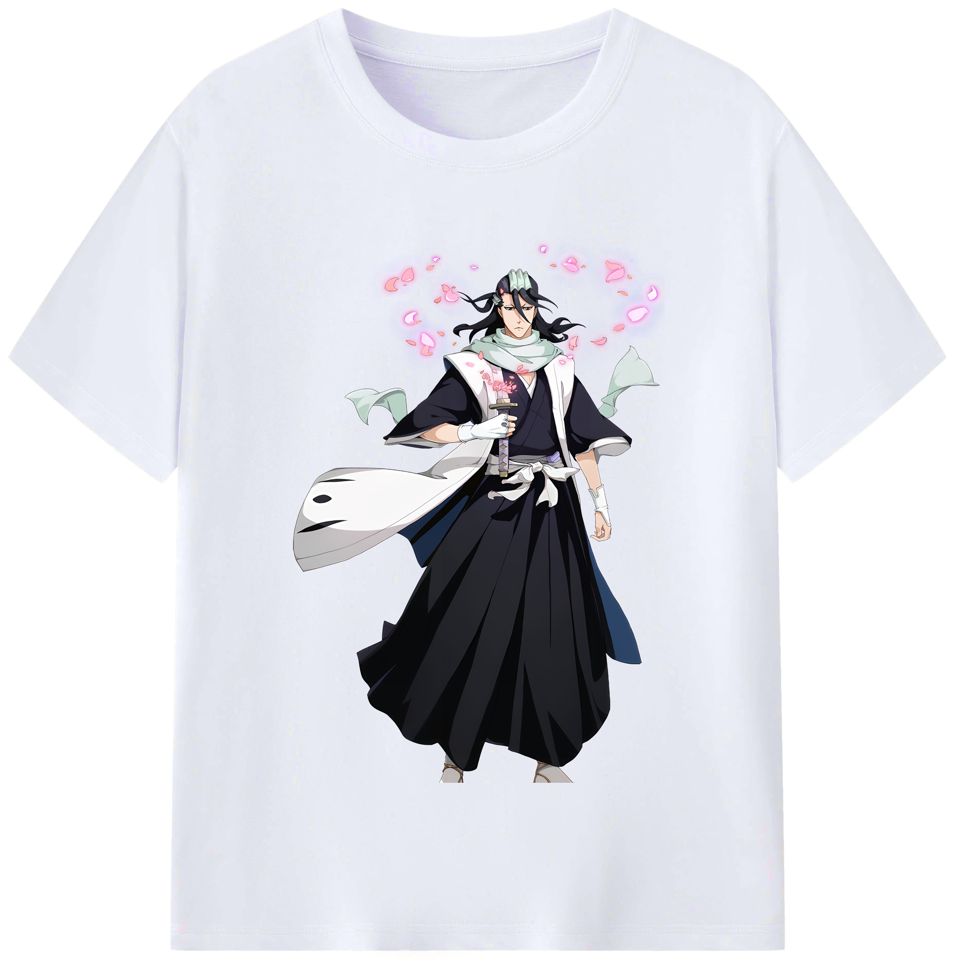 （画像用） ブリーチ くちき びゃくや BLEACH Kuchiki Byakuya レディースカジュアルプリントTシャツ（綿100％）