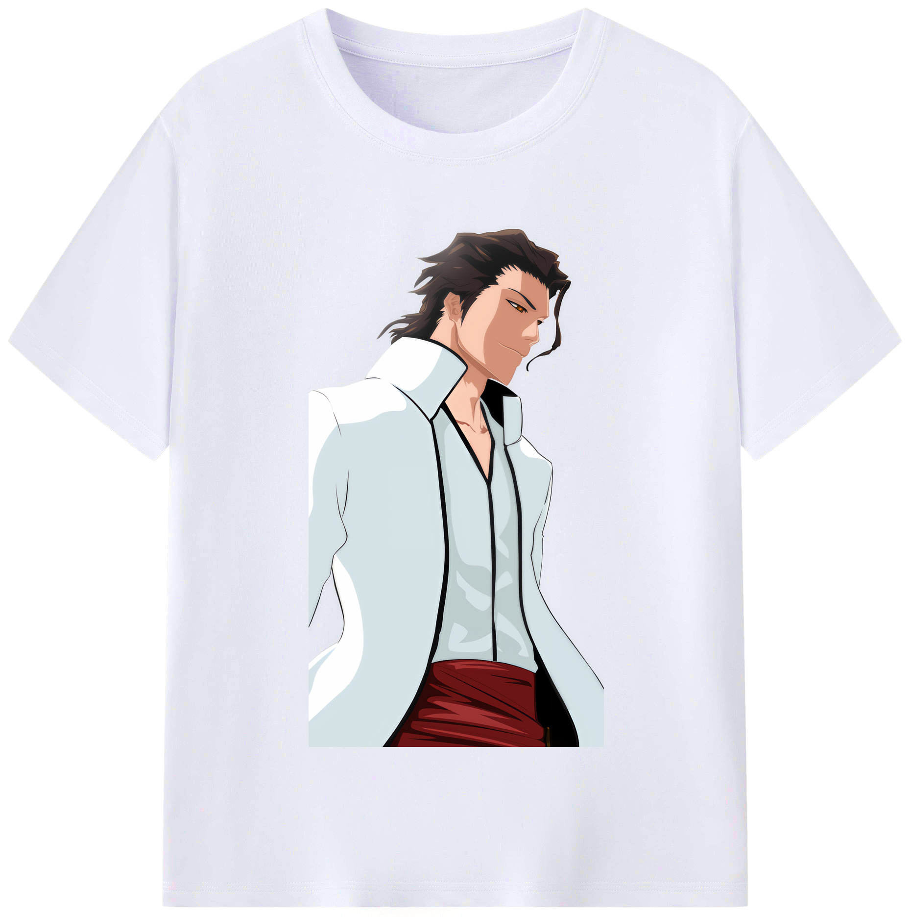 （画像用） ブリーチ 藍染 惣右介（あいぜん そうすけ） BLEACH Aizen Sousuke レディースカジュアルプリントTシャツ（綿100％）