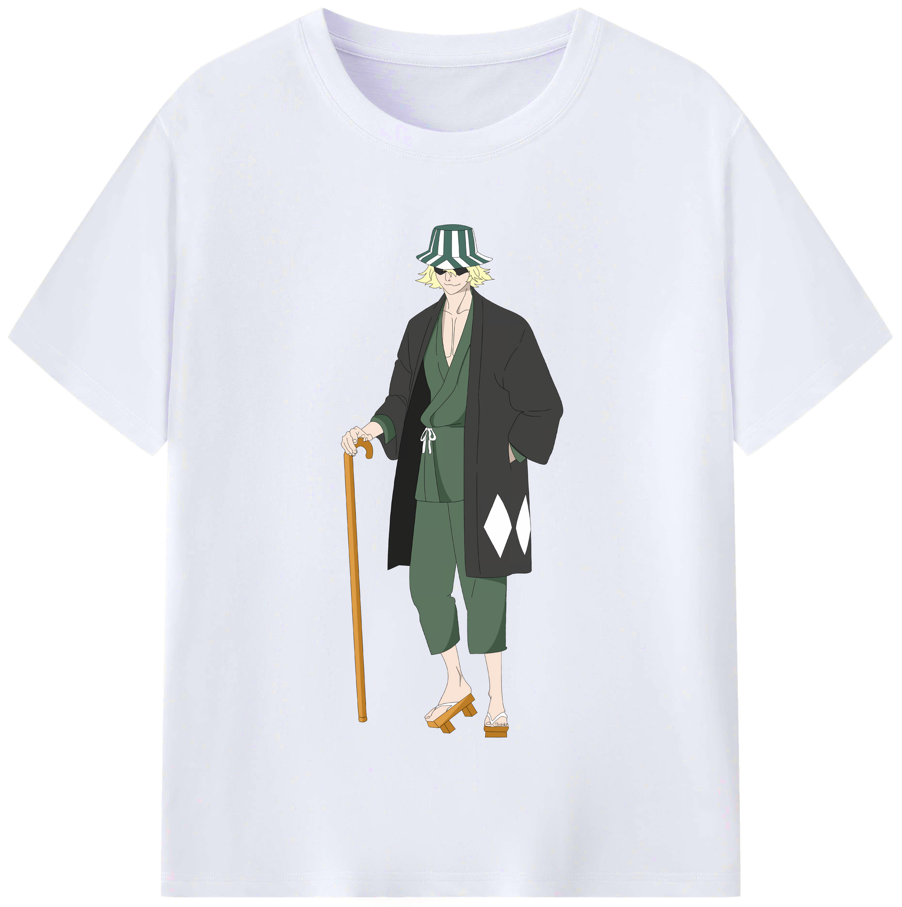 （画像用） "ブリーチ 浦原 喜助（うらはら きすけ） BLEACH Urahara Kisuke " レディースカジュアルプリントTシャツ（綿100％）