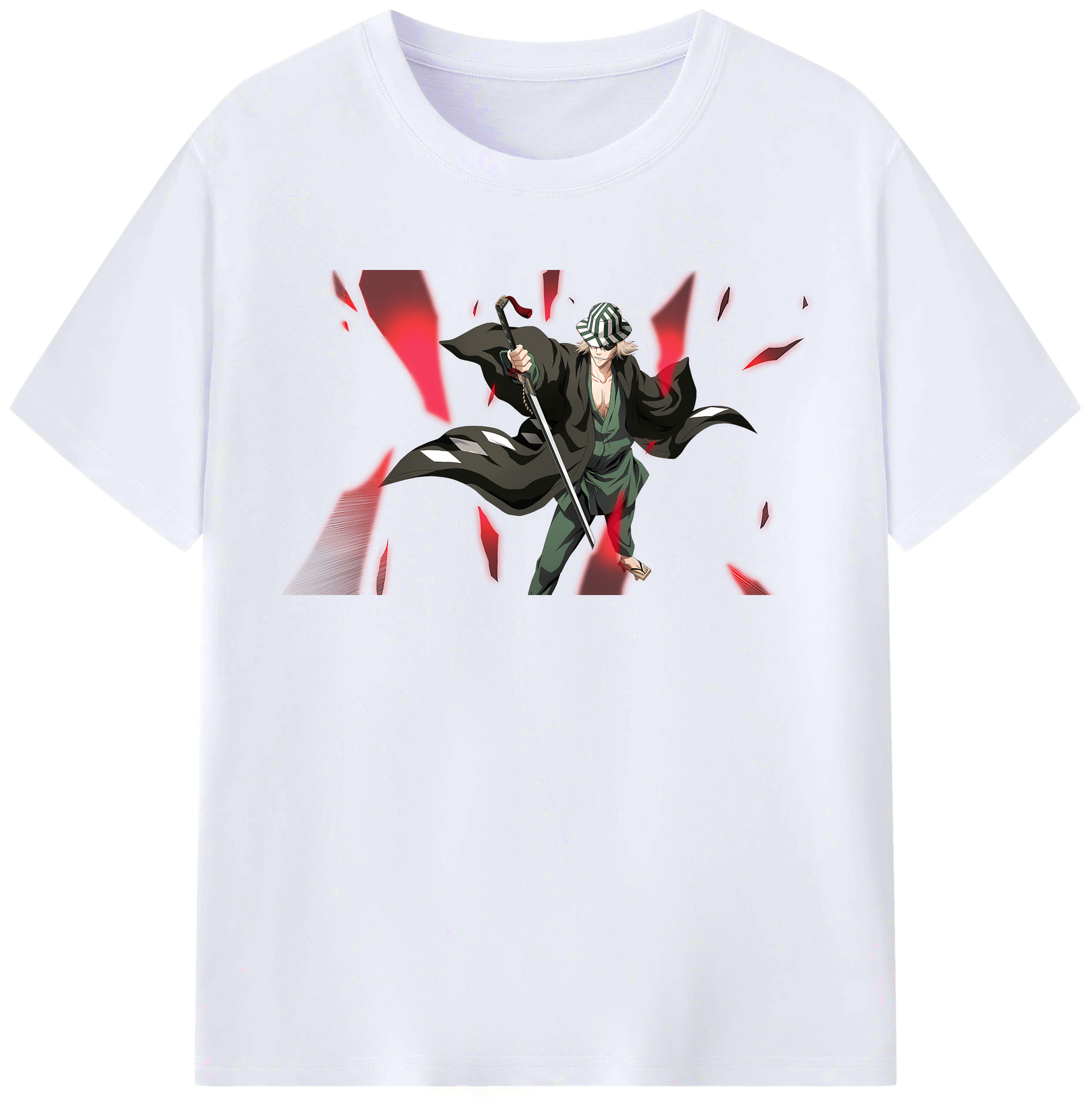 （画像用） "ブリーチ 浦原 喜助（うらはら きすけ） BLEACH Urahara Kisuke " レディースカジュアルプリントTシャツ（綿100％）