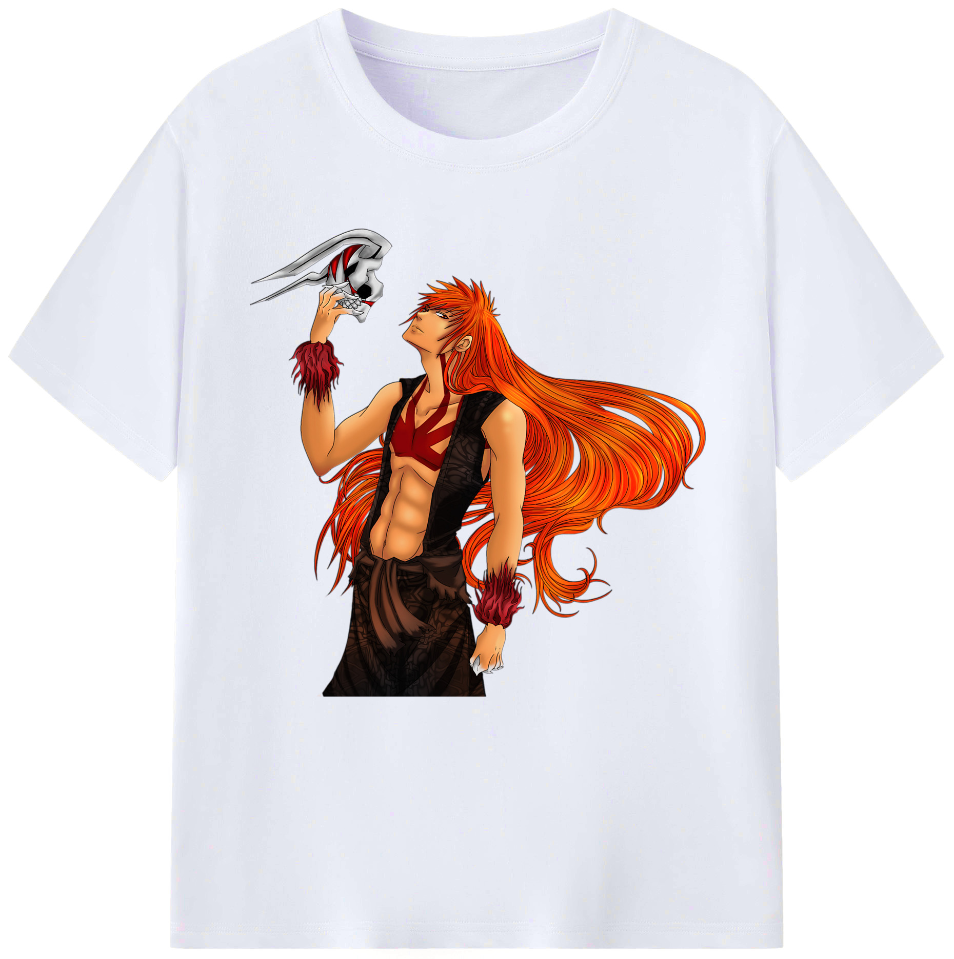（画像用） ブリーチ 黒崎一護（くろさき いちご）BLEACH Kurosaki Ichigo レディースカジュアルプリントTシャツ（綿100％）