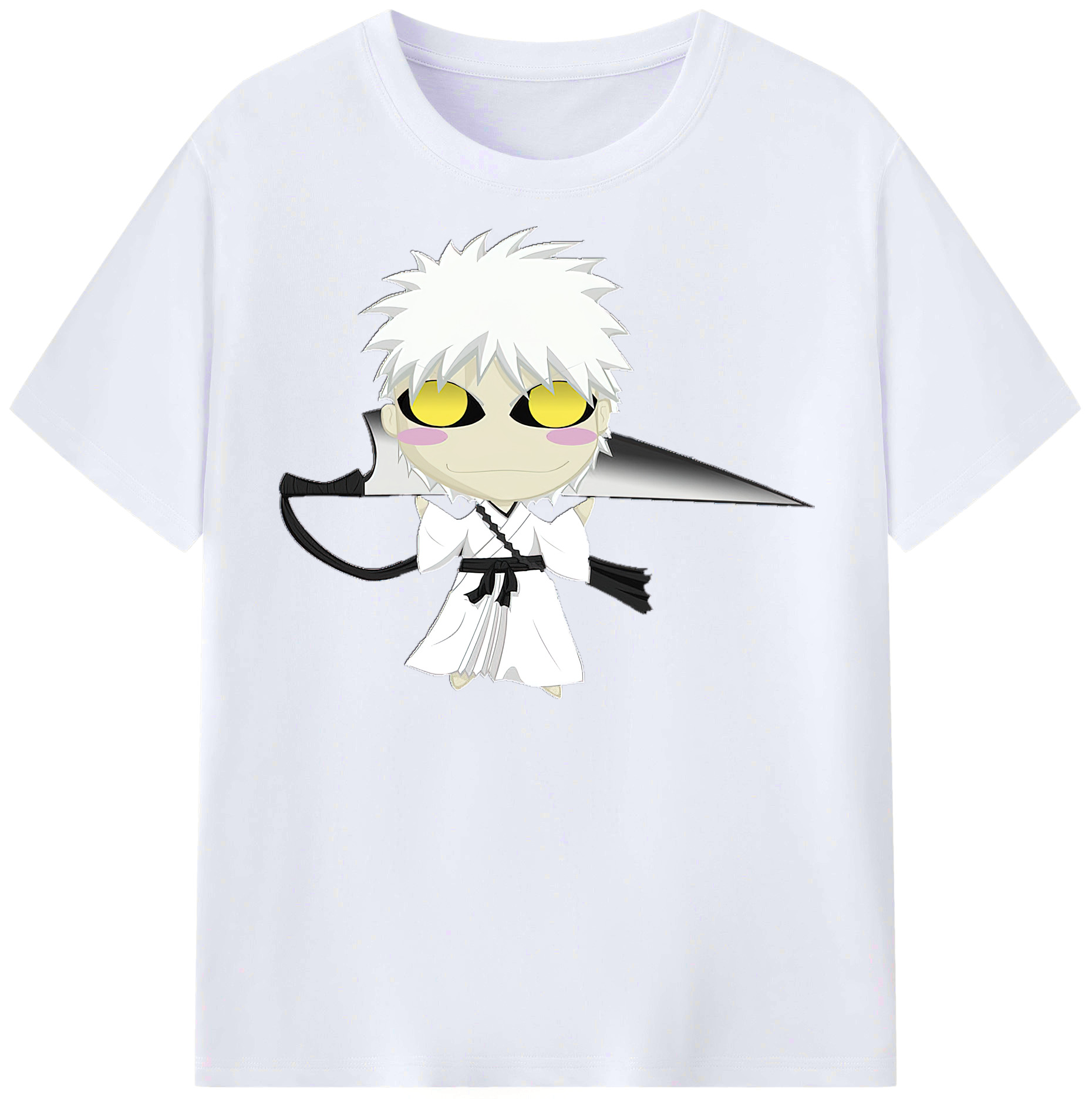 （画像用） ブリーチ 黒崎一護（くろさき いちご）BLEACH Kurosaki Ichigo レディースカジュアルプリントTシャツ（綿100％）