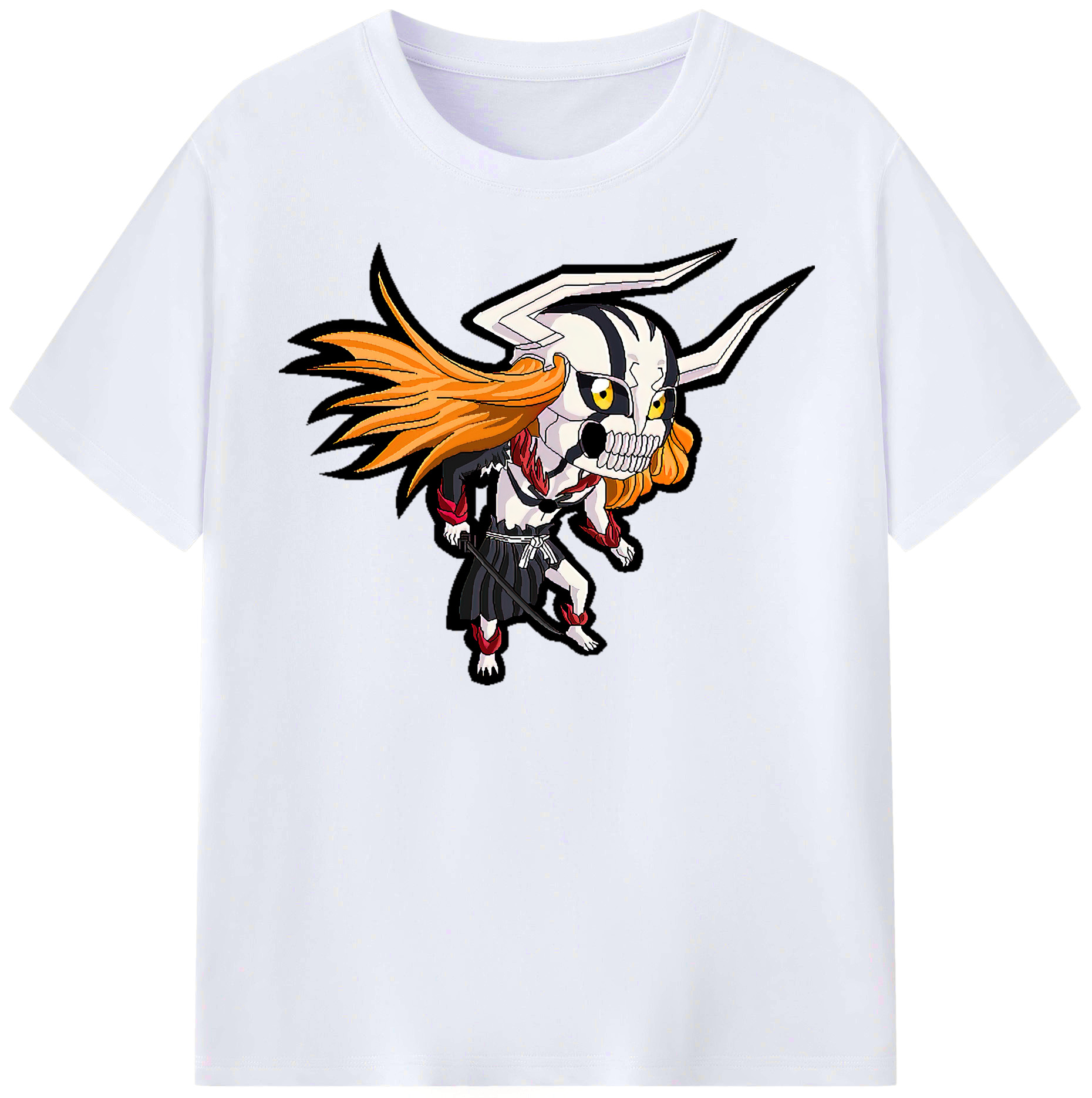 （画像用） ブリーチ 黒崎一護（くろさき いちご）BLEACH Kurosaki Ichigo レディースカジュアルプリントTシャツ（綿100％）