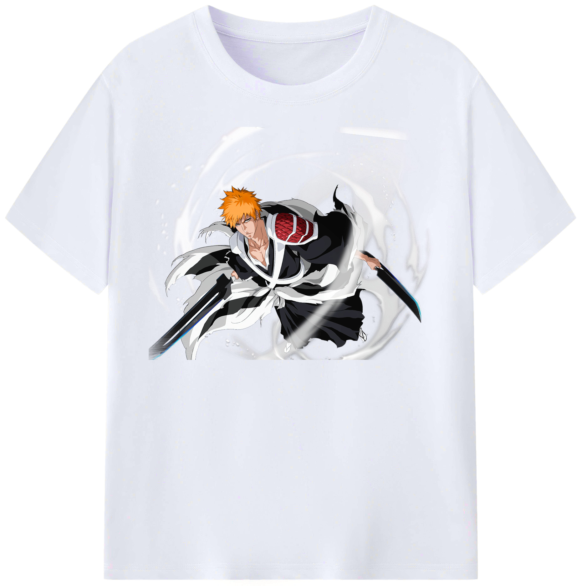 （画像用） ブリーチ 黒崎一護（くろさき いちご）BLEACH Kurosaki Ichigo レディースカジュアルプリントTシャツ（綿100％）